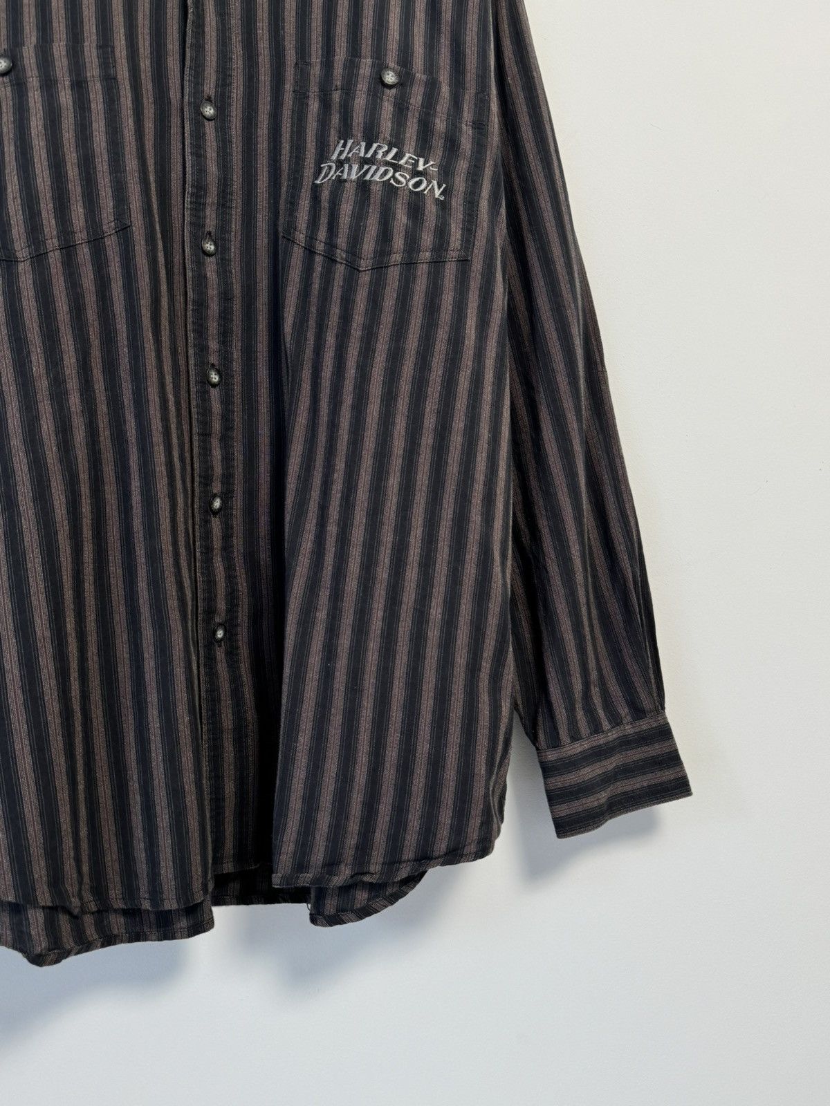 Harley Davidson Harley Davidson Vintage Button Up Big Logo 90’s style Biker Size US XL / EU 56 / 4 - 3 Thumbnail