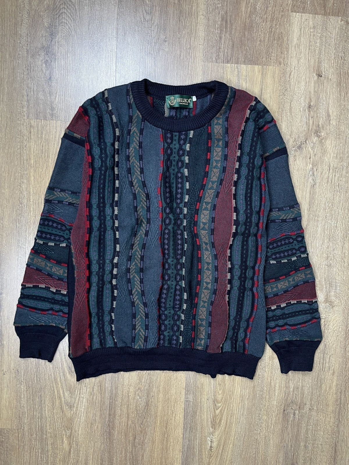 Vintage ➕ vintage tundra coogi style cable knit crazy sweater rare Size US L / EU 52-54 / 3 - 1 Thumbnail
