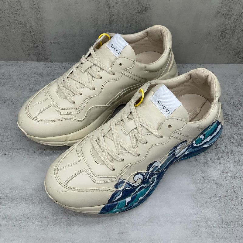Gucci Gucci Rhyton Wave Print Low-Top Dad Sneakers 0079 Size US 8 / EU 41 - 1 Thumbnail