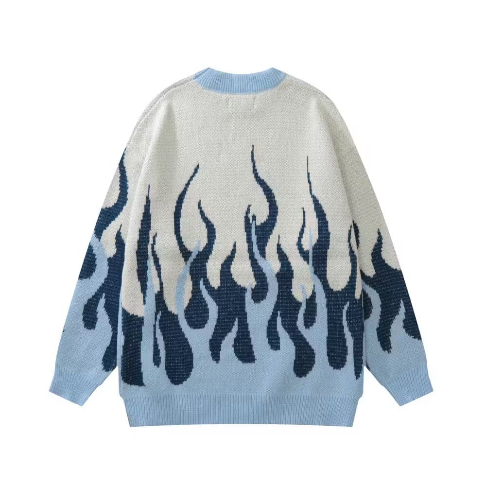 Fire Flame Graphic Knit Sweater