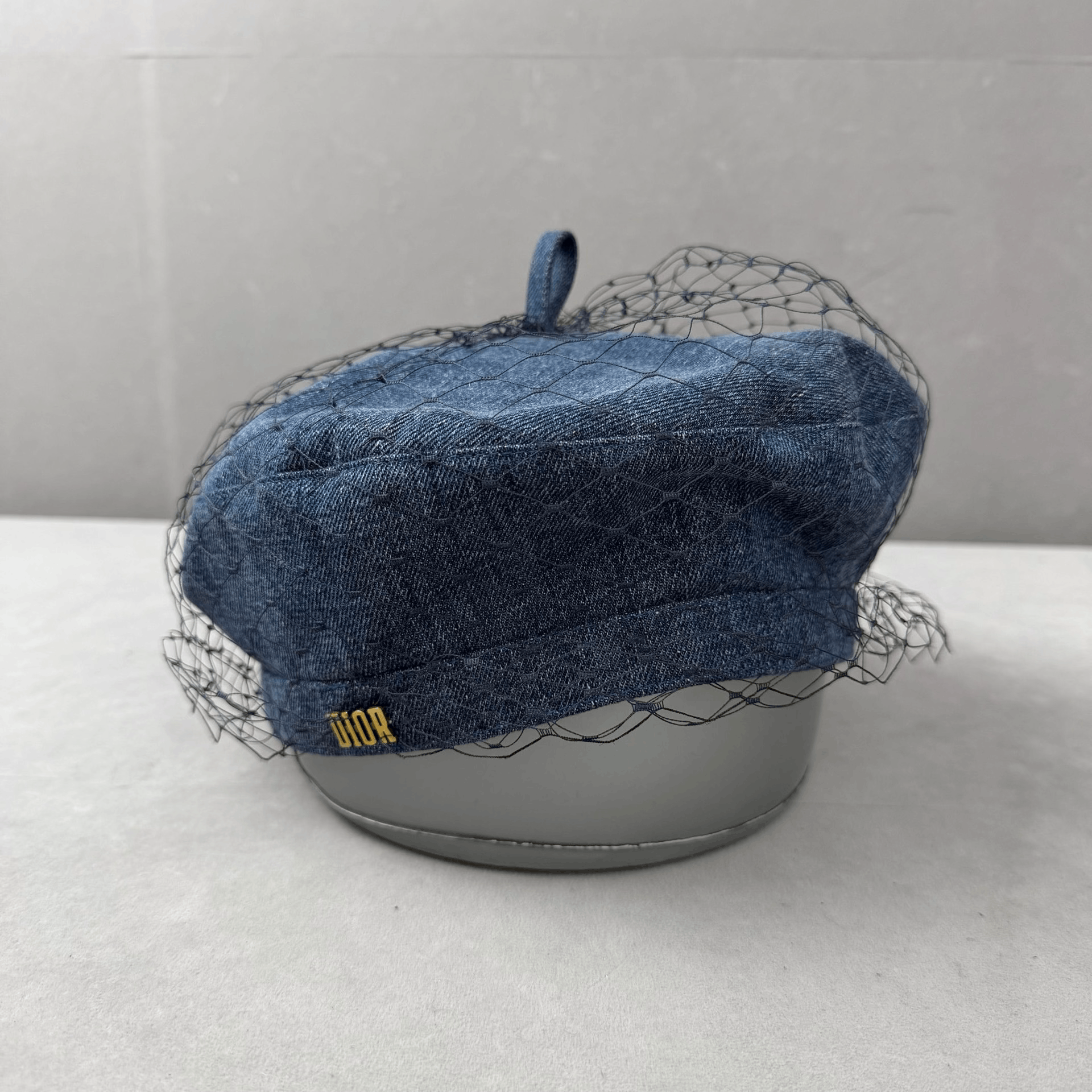 Dior Dior Denim Mesh Beret with Metal Logo Size ONE SIZE - 1 Thumbnail