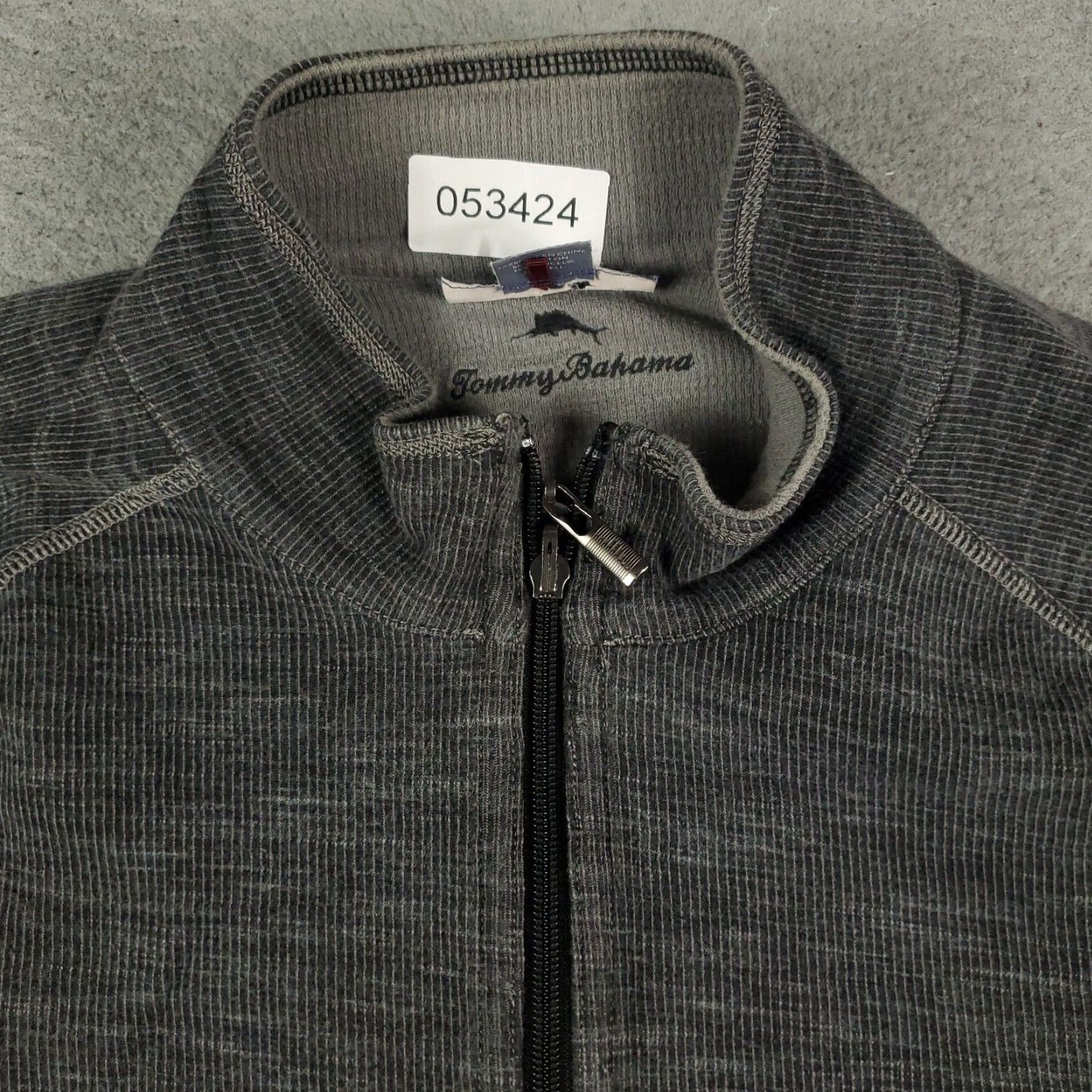 Tommy Bahama Tommy Bahama Mens Gray Quarter Zip Pullover Sweater XL Cotton Blend Size US XL / EU 56 / 4 - 2 Thumbnail