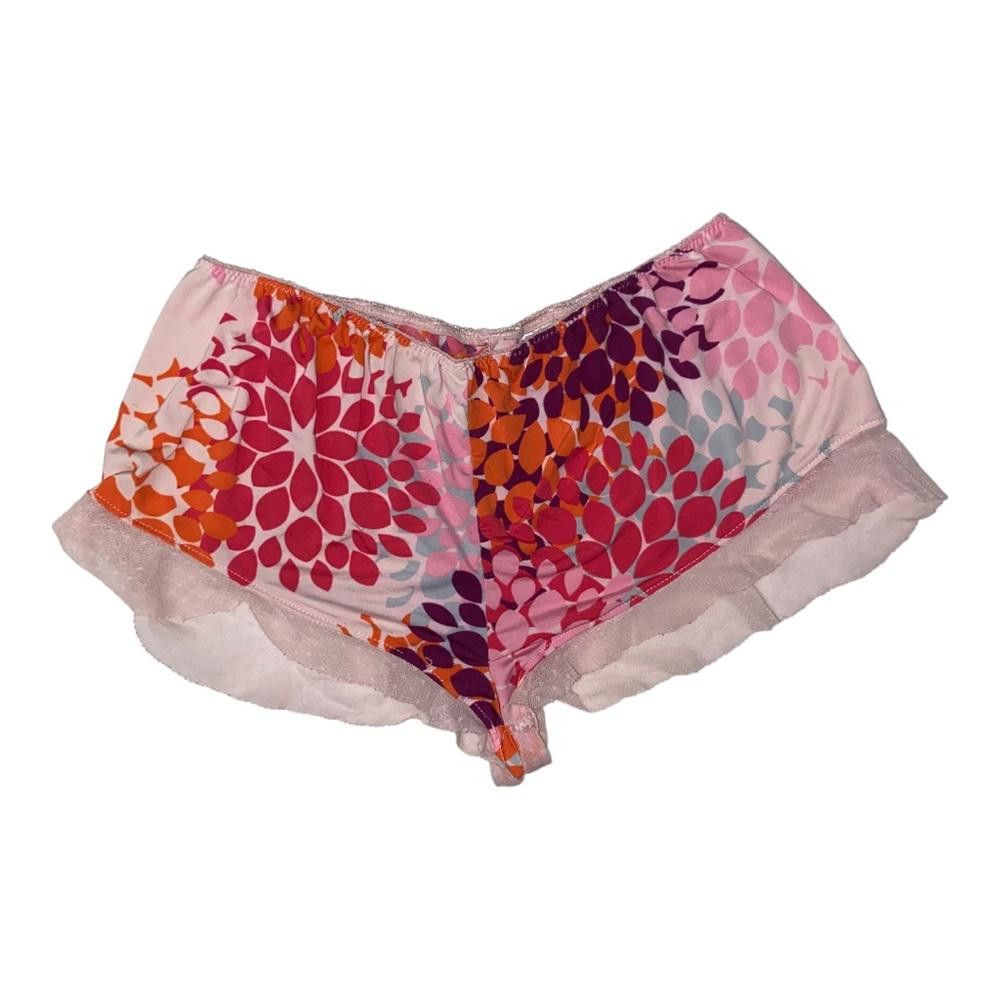 Designer Y2K Floral Lace Pajama Shorts Size Small Size ONE SIZE - 1 Thumbnail