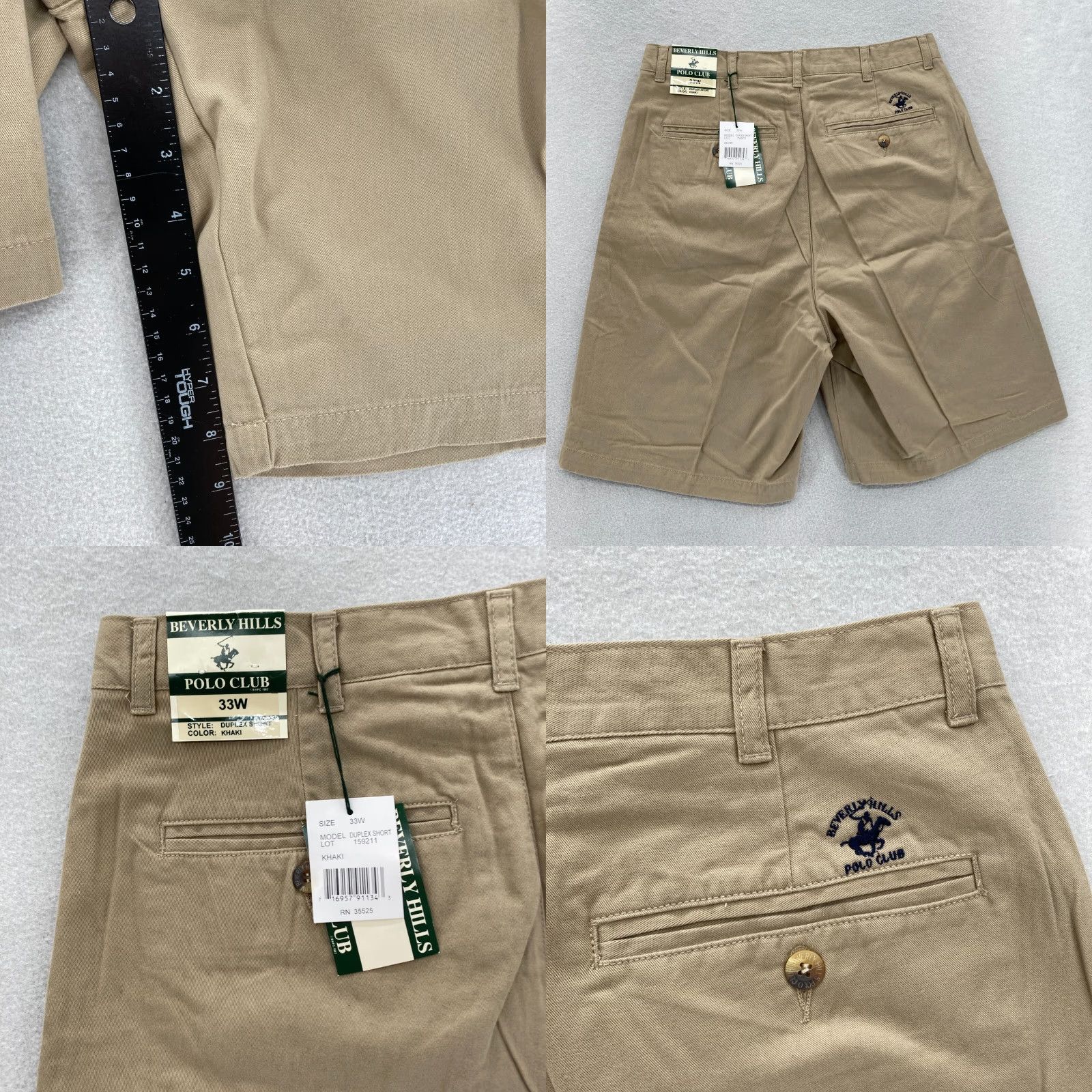 Beverly Hills Polo Club VINTAGE Beverly Hills Polo Club Duplex Shorts Mens 33 Khaki Beige Pleated Chino Size US XS / EU 42 / 0 - 8 Thumbnail