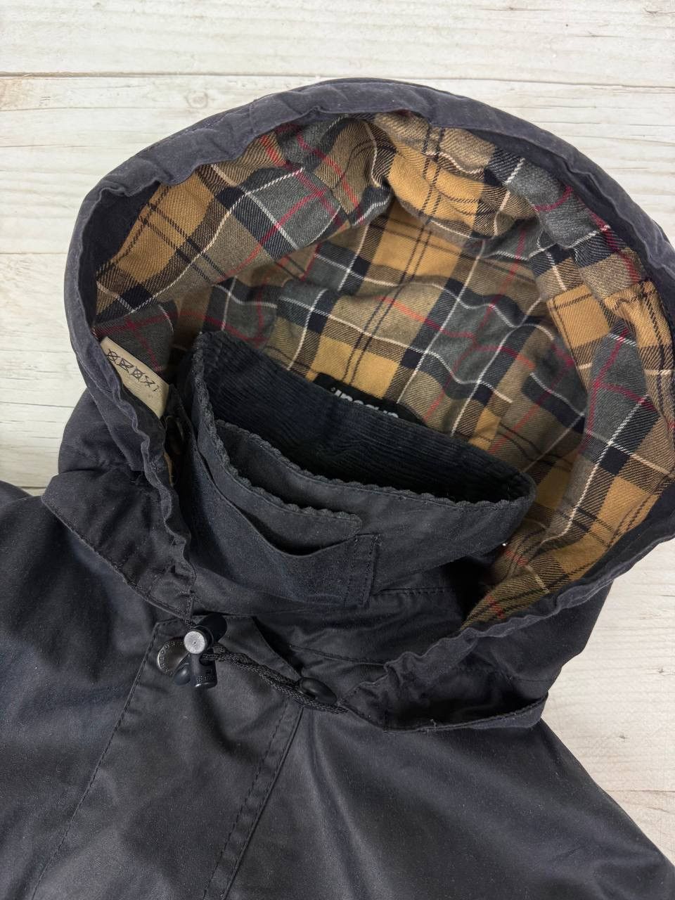Vintage Barbour Wax Jacket Waterproof Coat Black Men Size 38