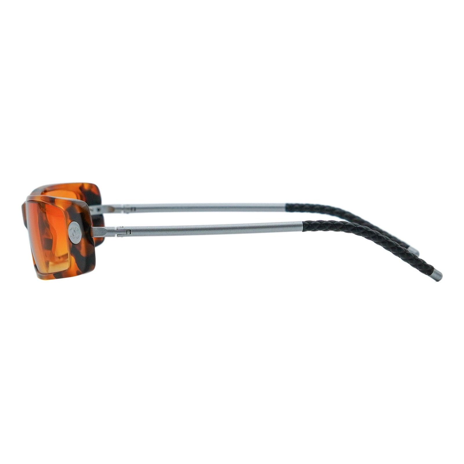 Chanel Chanel 5036 Tortoiseshell Rectangular CC Logo Y2K Sunglasses Size ONE SIZE - 3 Thumbnail