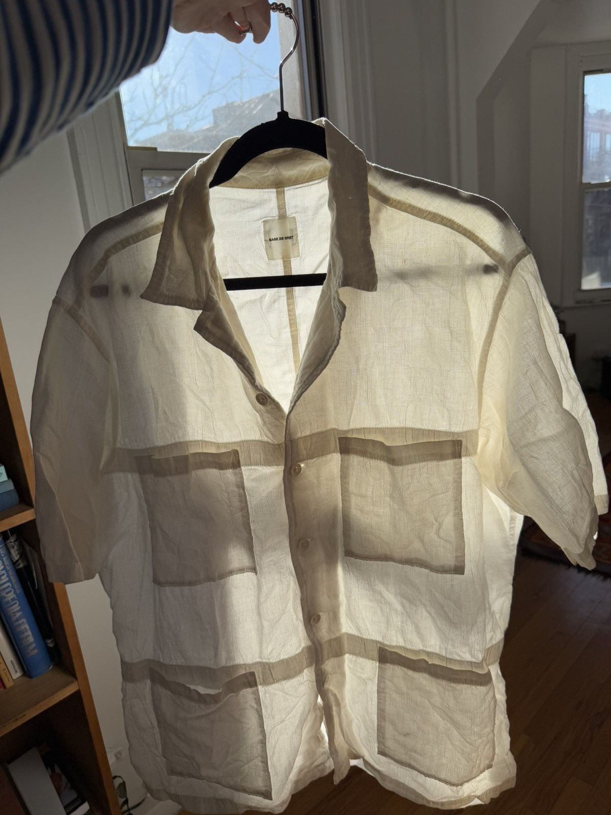 Japanese Brand × Sage De Cret Sage De Cret multi pocket short sleeve linen button shirt Size US XL / EU 56 / 4 - 1 Thumbnail