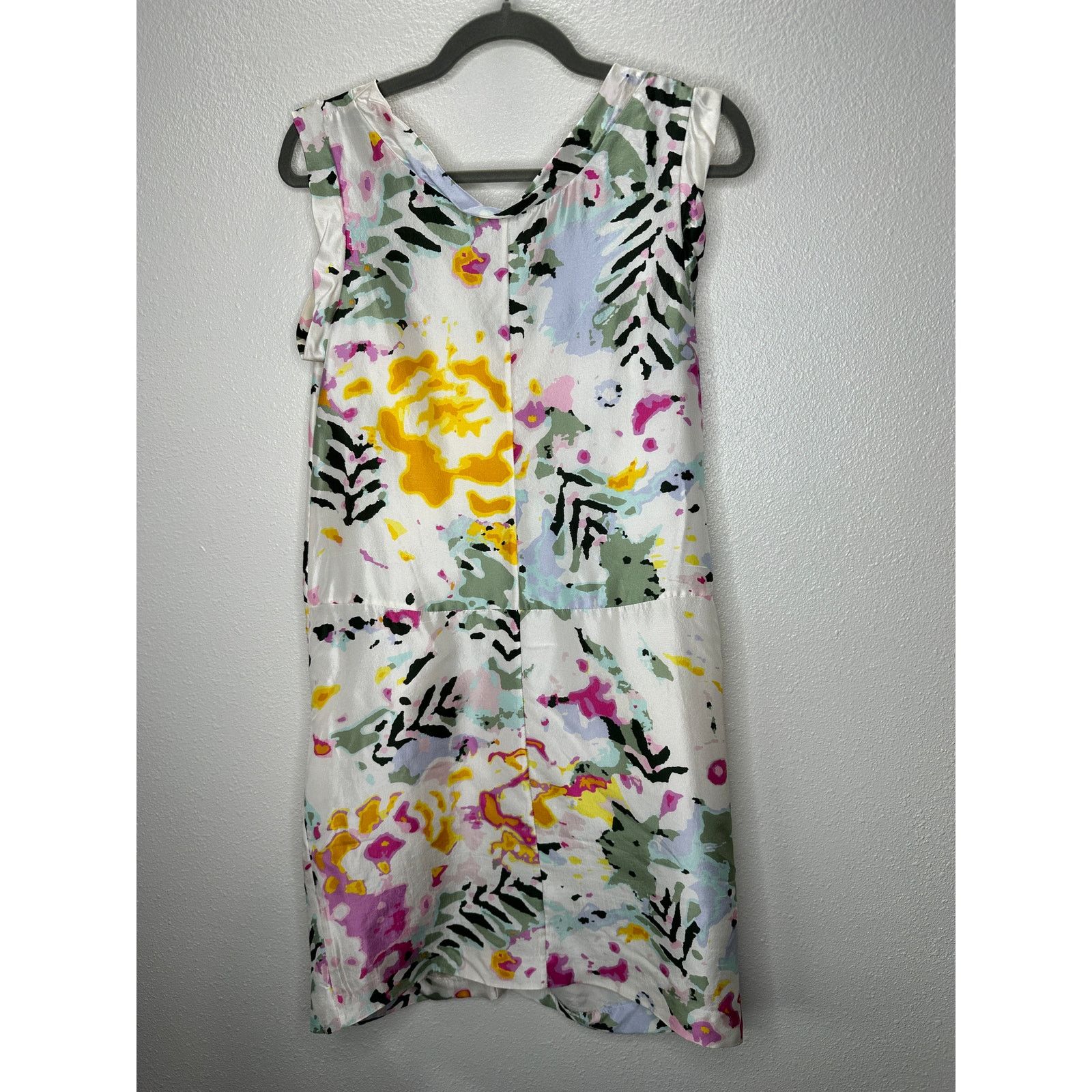 THAKOON Thakoon White Floral Sleeveless Silk Sheath Mini Dress 6 Size M / US 6-8 / IT 42-44 - 8 Thumbnail