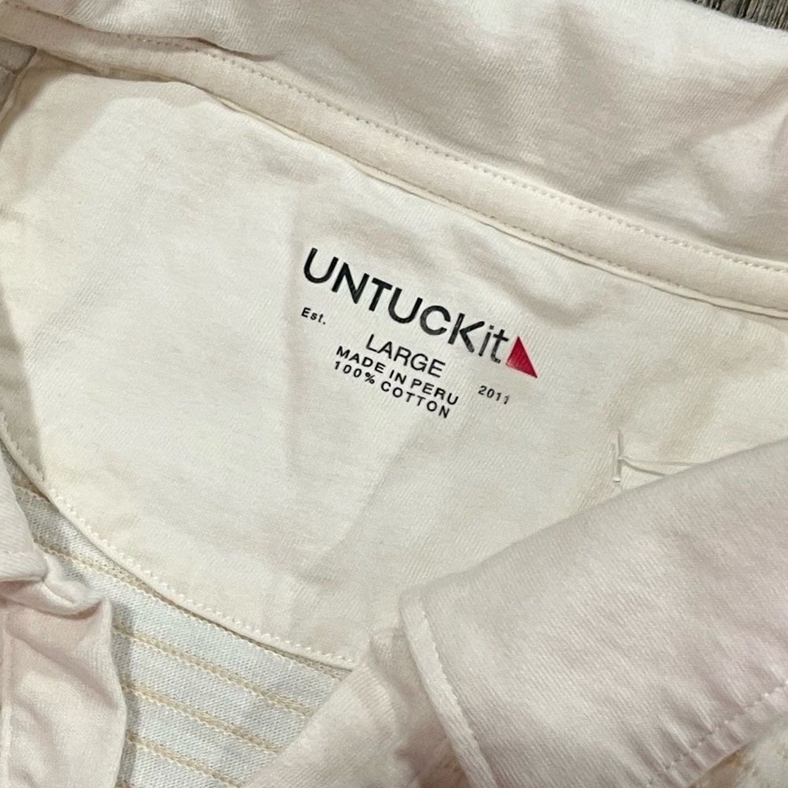 UNTUCKit Untuck It Men Polo Peyton Regular Fit Striped Cotton Tan L Size US L / EU 52-54 / 3 - 2 Thumbnail