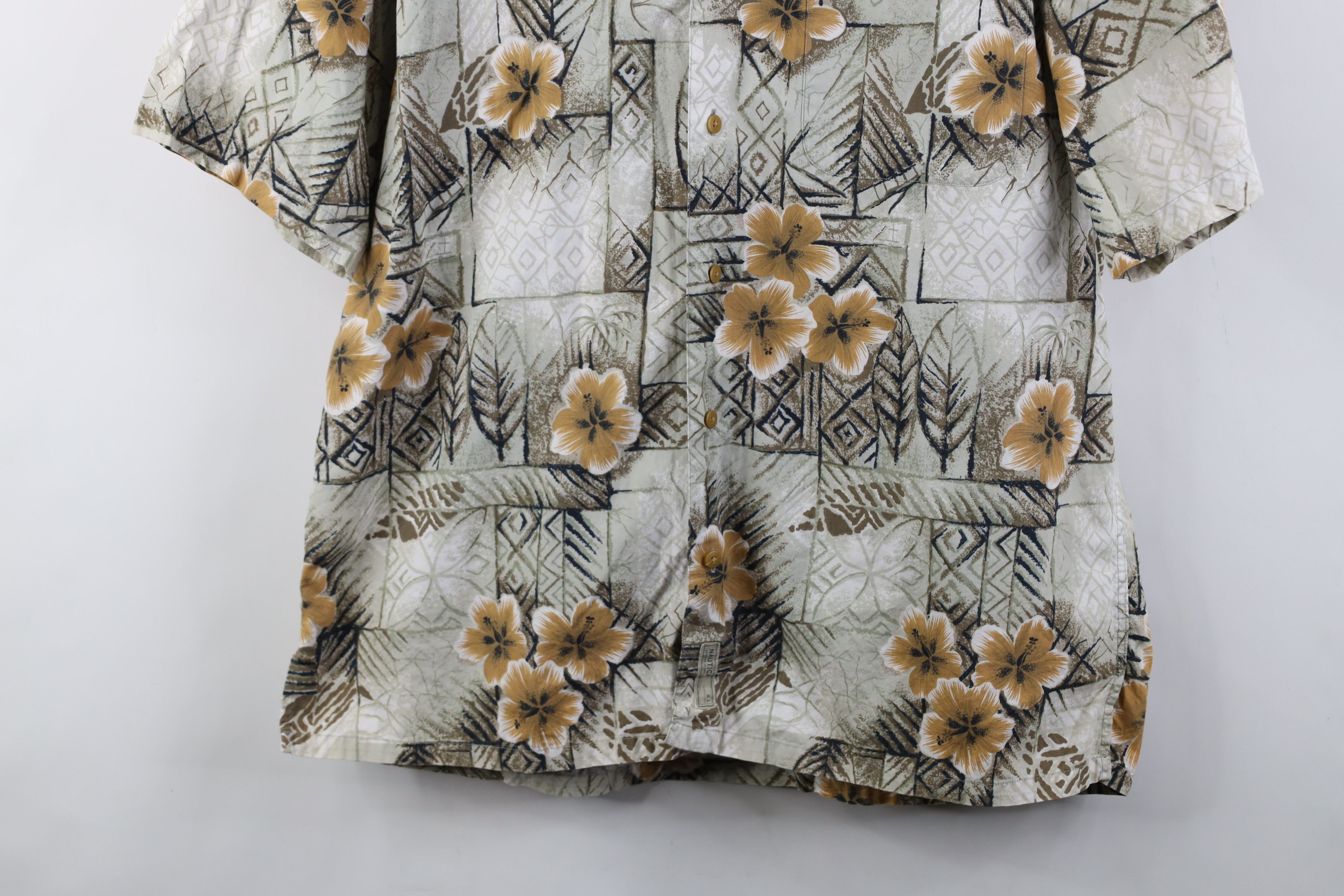 Nautica Vintage 90s Nautica Flower Camp Collar Hawaiian Button Shirt Size US M / EU 48-50 / 2 - 3 Thumbnail