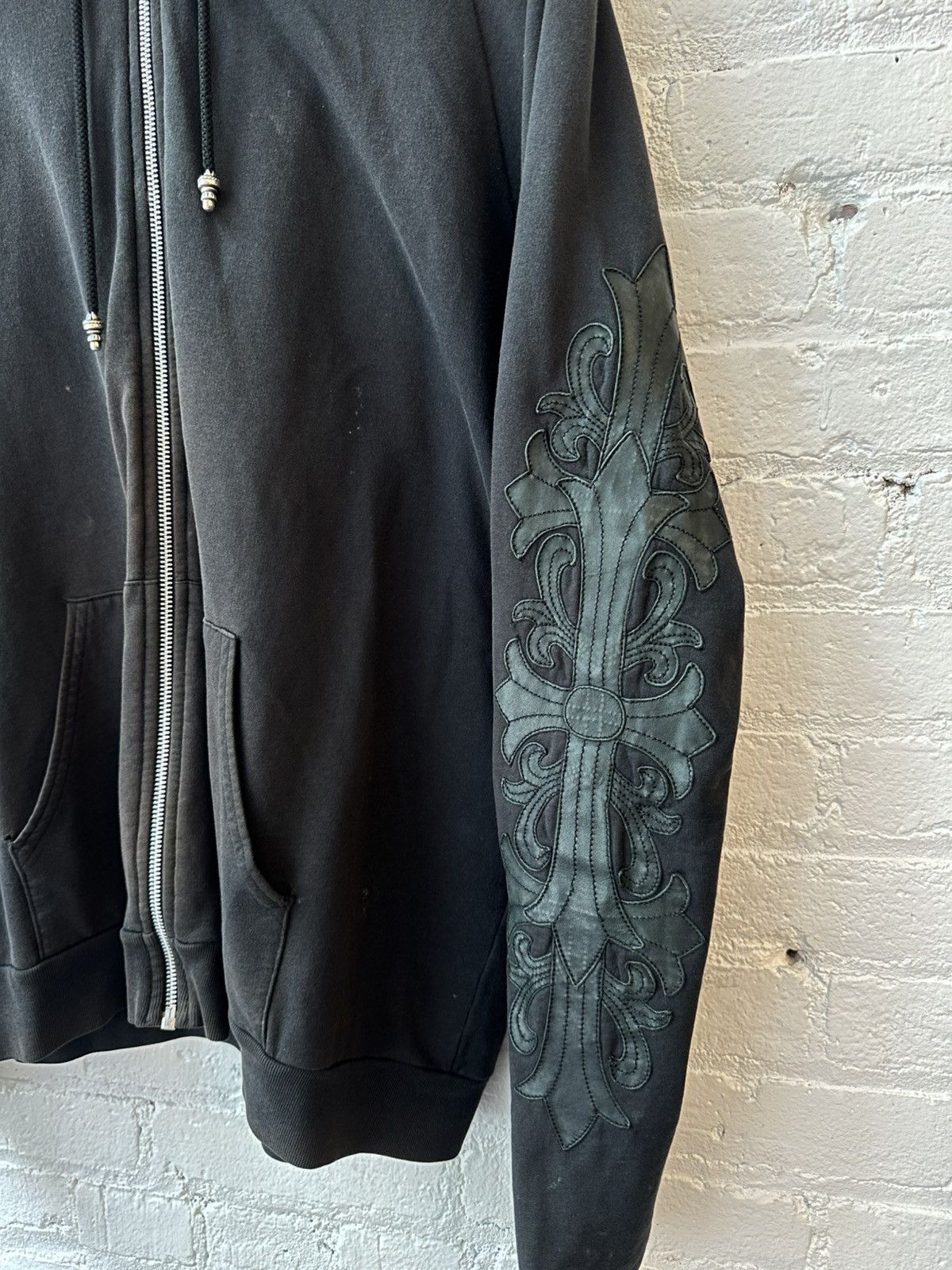 Chrome Hearts CHROME HEARTS VINTAGE LEATHER PATCHED HOODIE Size US XL / EU 56 / 4 - 2 Thumbnail