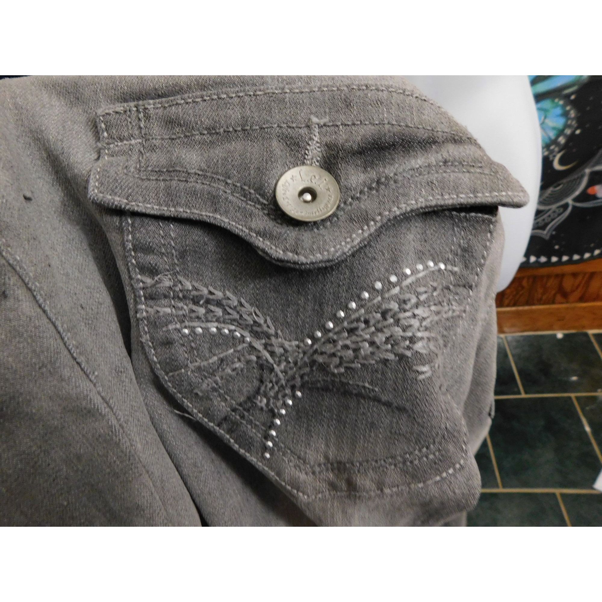 L.E.I. L.E.I. Ashley Lowrise Skinny Jeans Faded Grey Size 33" - 3 Thumbnail