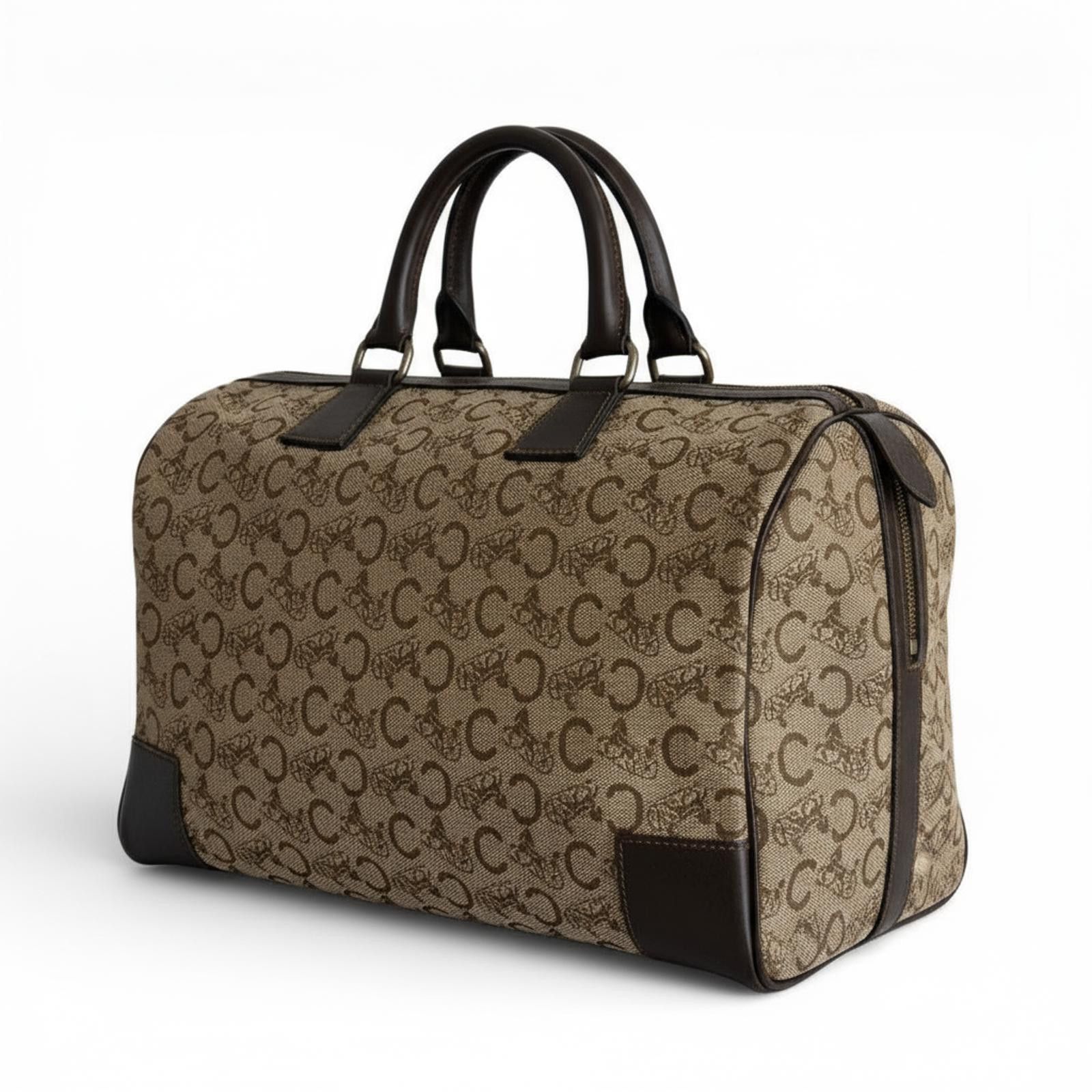 Celine Céline - Boston Travel Bag Monogram Canvas Brown Size ONE SIZE - 1 Thumbnail