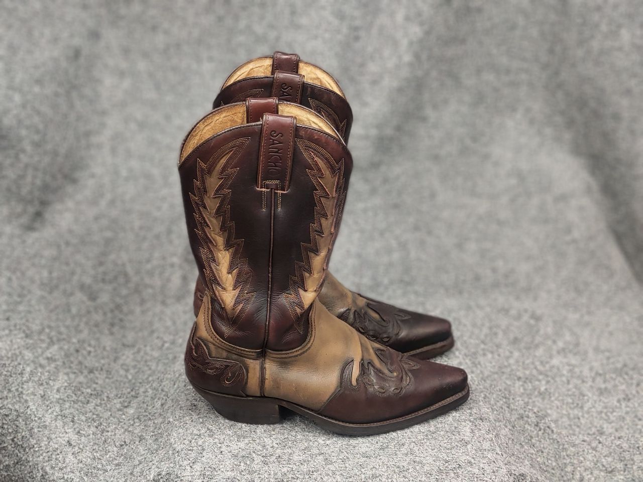 Sancho Boots Vintage Sancho Boots Leather embroidered Western Cowboy Size US 7.5 / EU 40-41 - 2 Thumbnail