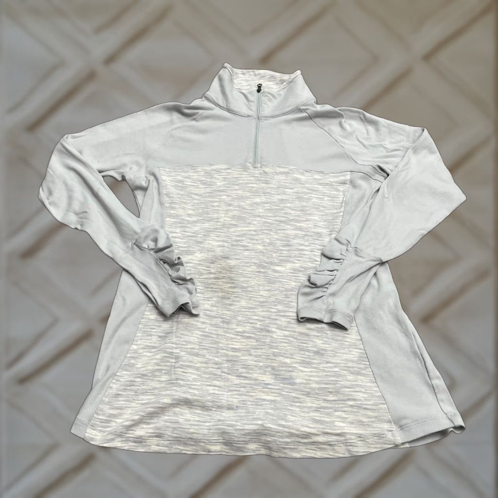 Vintage Columbia Jacket Womens L Gray 1/4 Zip Cotton Blend Athletic Activewear Shirt Size L / US 10 / IT 46 - 1 Thumbnail
