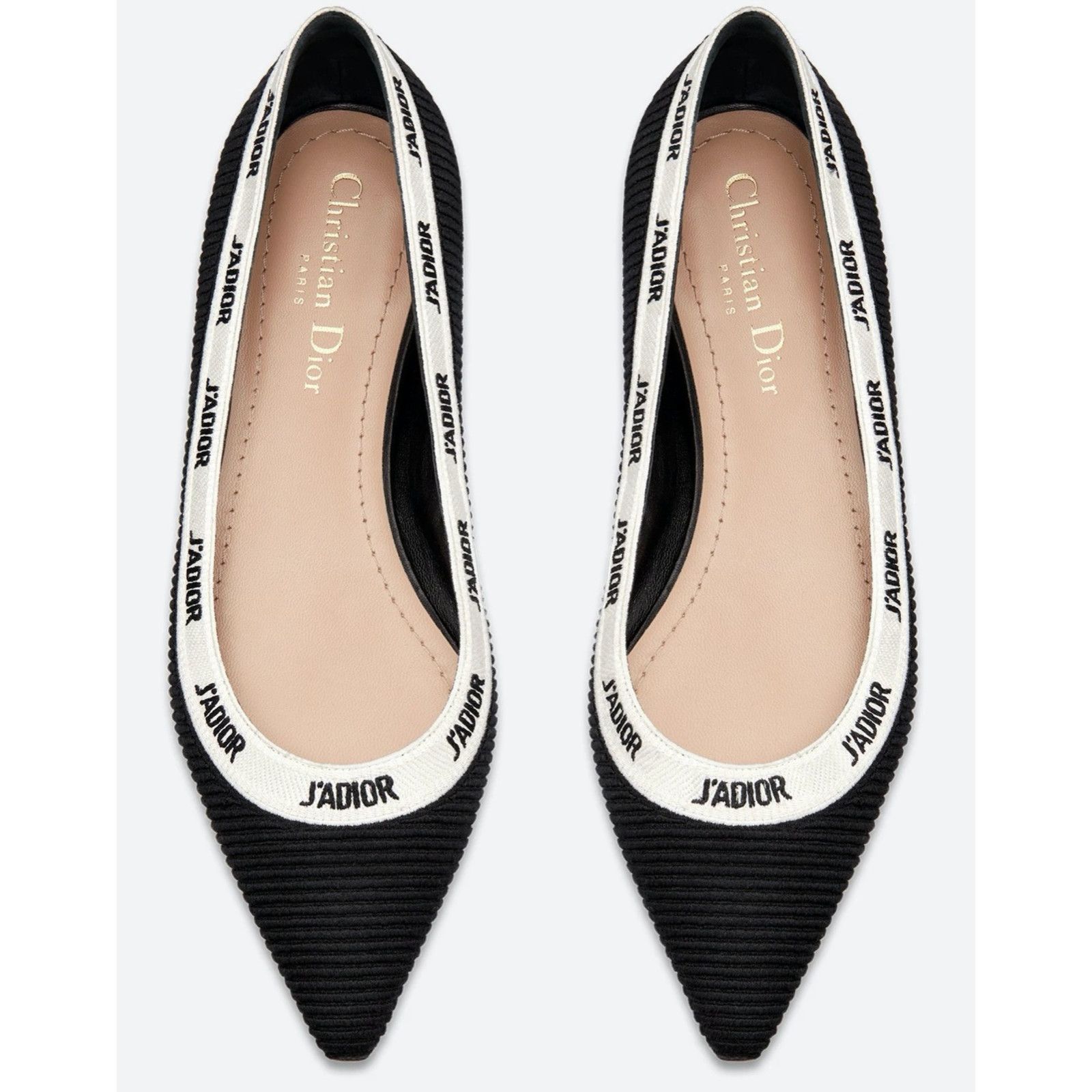 Dior J'adior Ribbon Embroidered Fabric Ballet Ballerina Flat 37 Size US 7 / IT 37 - 6 Thumbnail