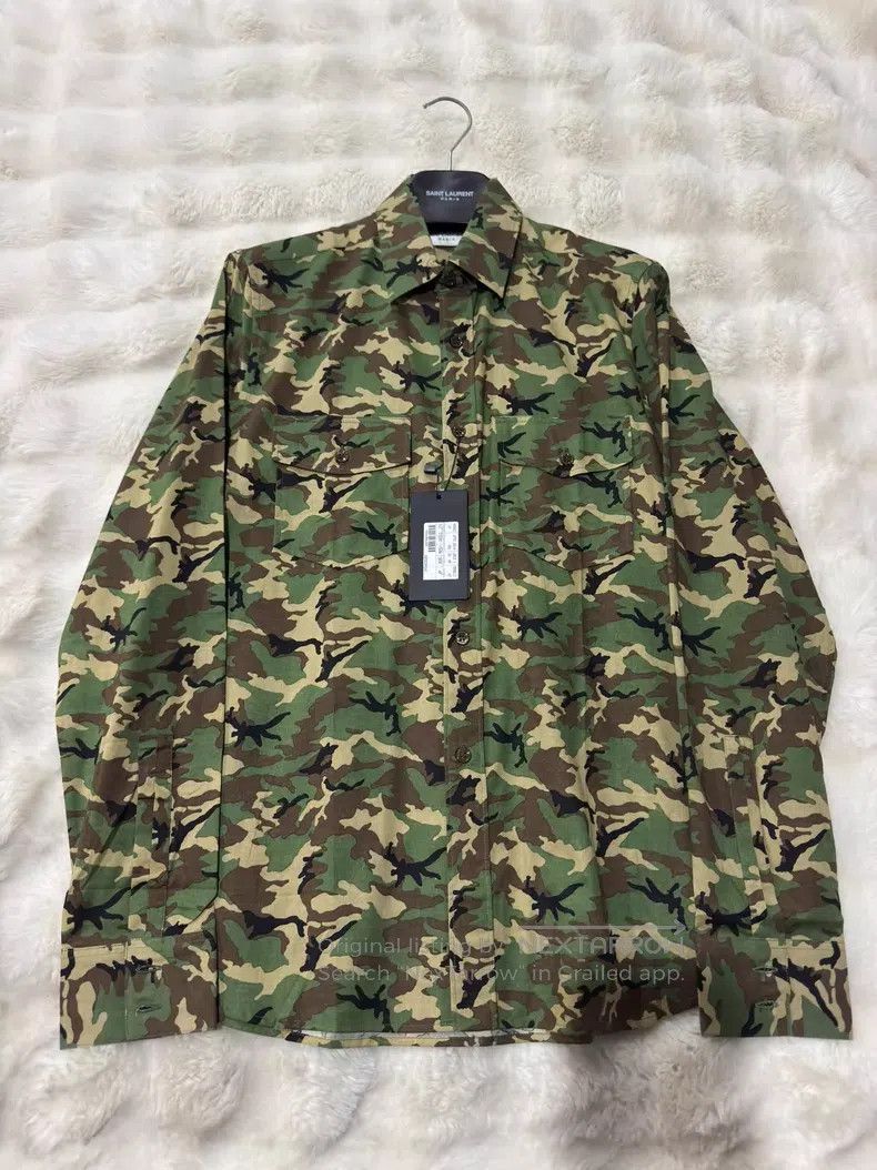 Saint Laurent Paris Saint Laurent Paris size 40 Original Camouflage Men's Shirt Size L / US 10 / IT 46 - 1 Thumbnail