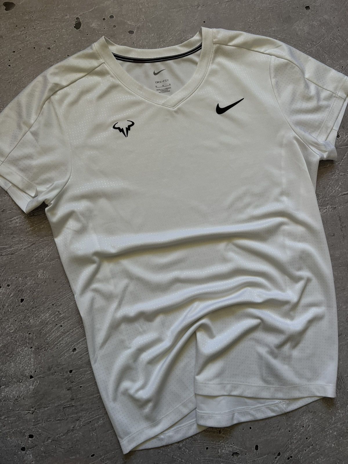 Nike Nike Rafa Nadal Wimbledon ADV White Tennis Shirt Men’s M Size US L / EU 52-54 / 3 - 1 Thumbnail