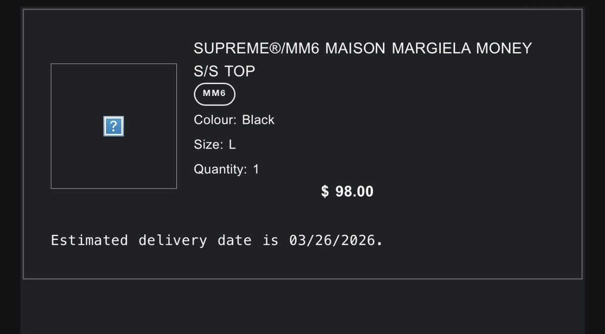 Maison Margiela × Supreme Supreme Maison Margiela MM6 Money S/S Top Black Size US L / EU 52-54 / 3 - 4 Thumbnail