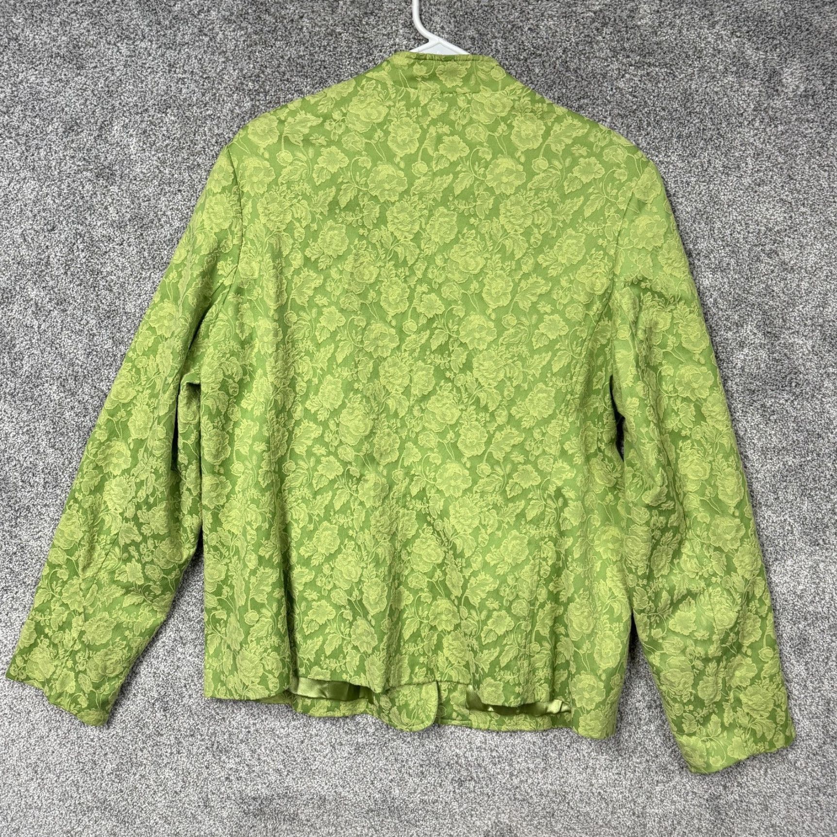 Vintage Dialogue Blazer Jacket XL Floral Jacquard Lined Shoulder Pads Office Chic Green Womens XL Size XL / US 12-14 / IT 48-50 - 7 Thumbnail