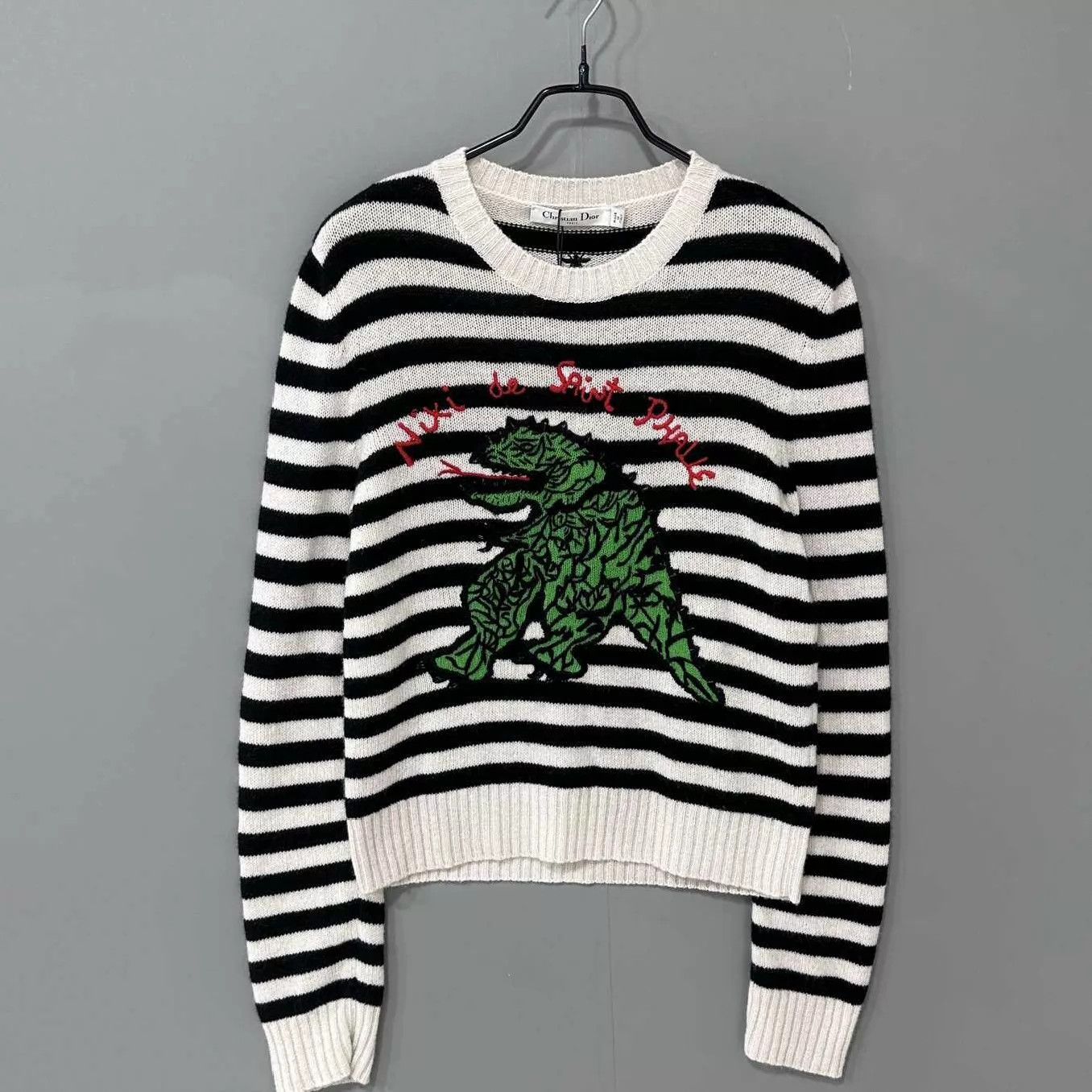 Dior Dior striped dinosaur embroidered sweater new size38 Size S / US 4 / IT 40 - 1 Thumbnail