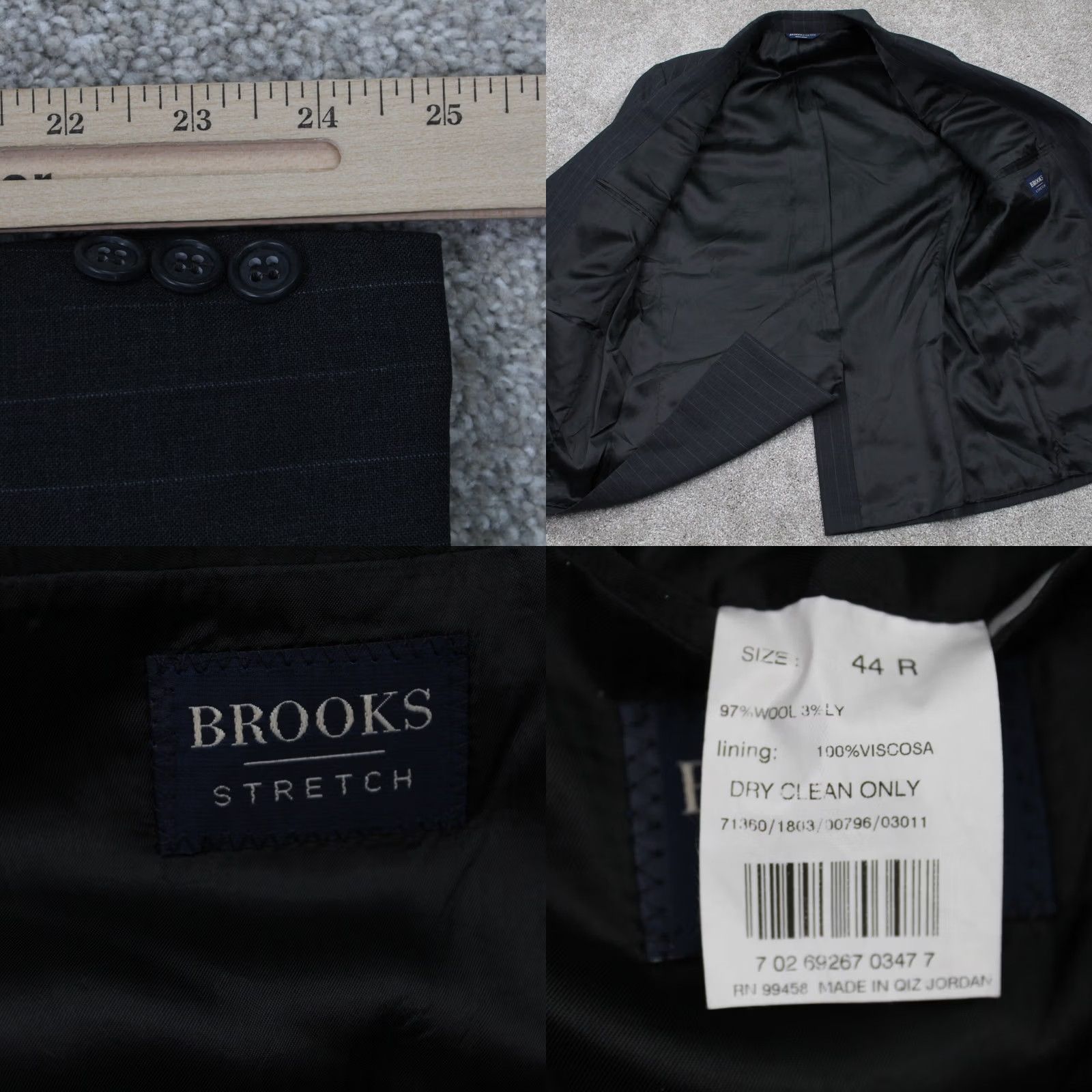 Brooks Brothers Brooks Brothers Blazer Mens 44R Wool Gray 2-Button Single-Breasted Regular Fit Jacket Size 44R - 8 Thumbnail