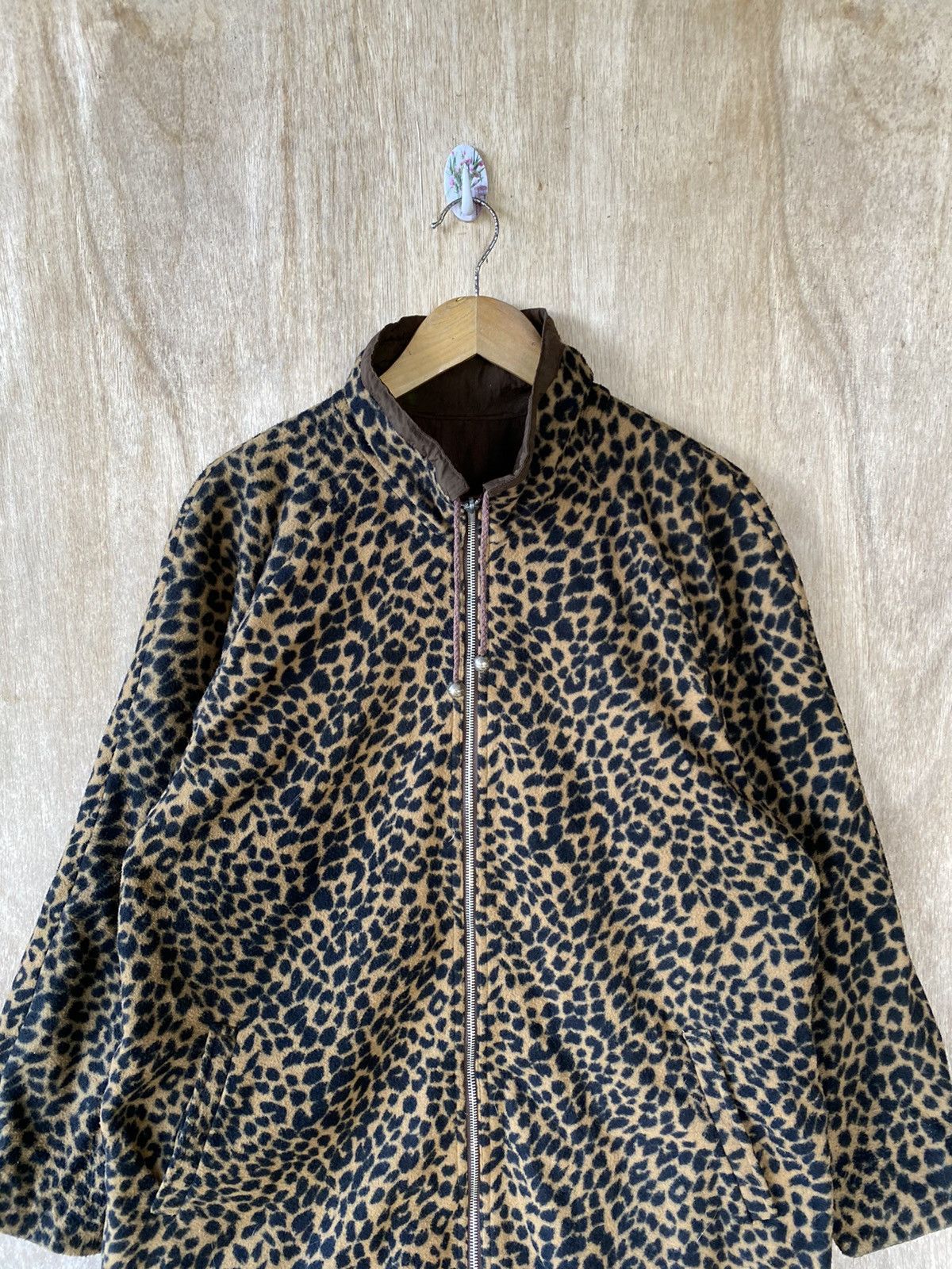 Vintage Leopard Print Fleece Jacket by Calzione - Vintage Fashion Size US L / EU 52-54 / 3 - 6 Thumbnail
