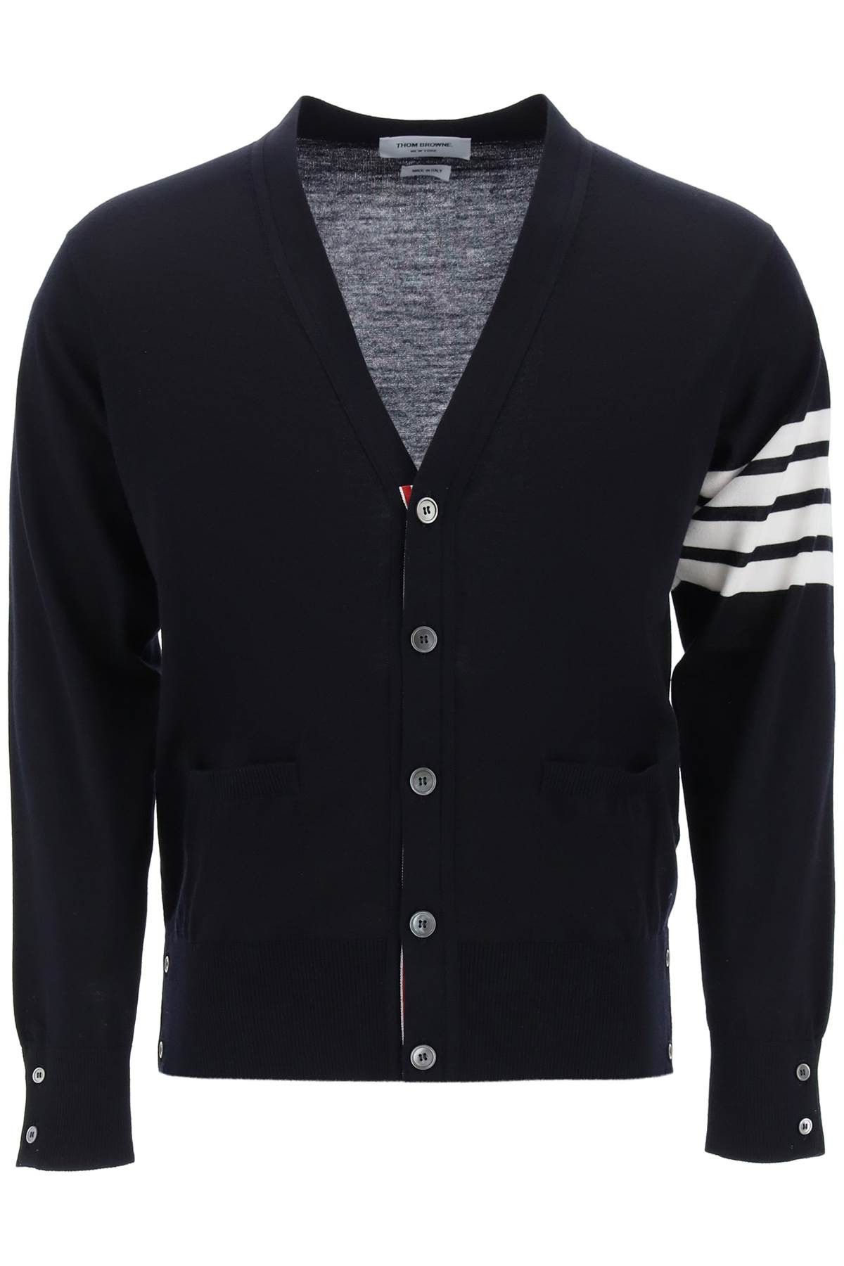 image of Thom Browne 4-Bar Cardigan in Blue, Men's (Size Small)
