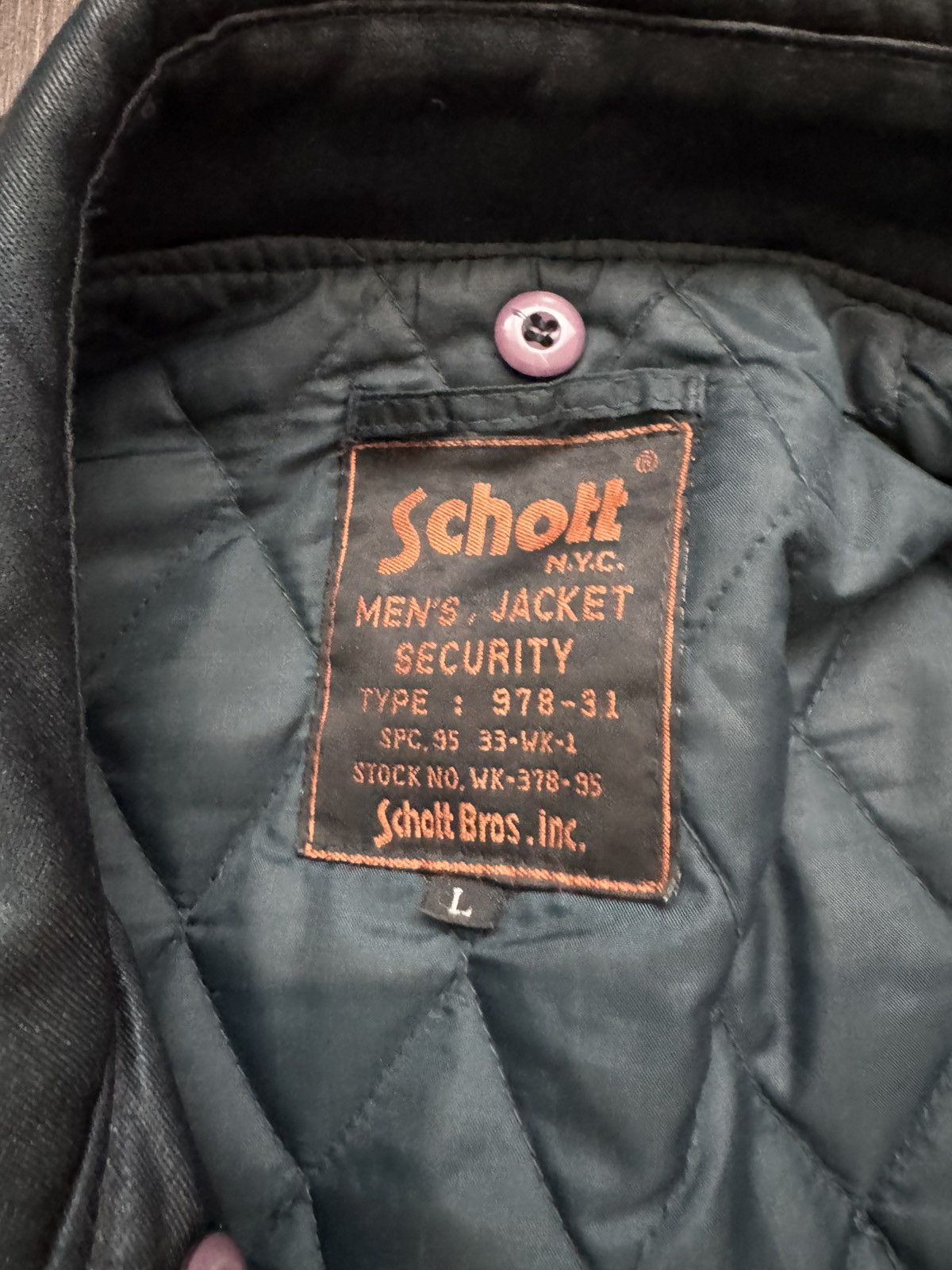Schott Schott Vintage men’s made in USA Security bomber jacket Size US L / EU 52-54 / 3 - 14 Thumbnail