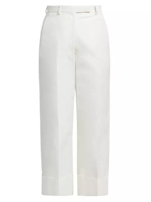 Thom Browne o1s22i1n0924 Cropped Wide Leg Jeans in White Size 27" / US 4 / IT 40 - 1 Thumbnail