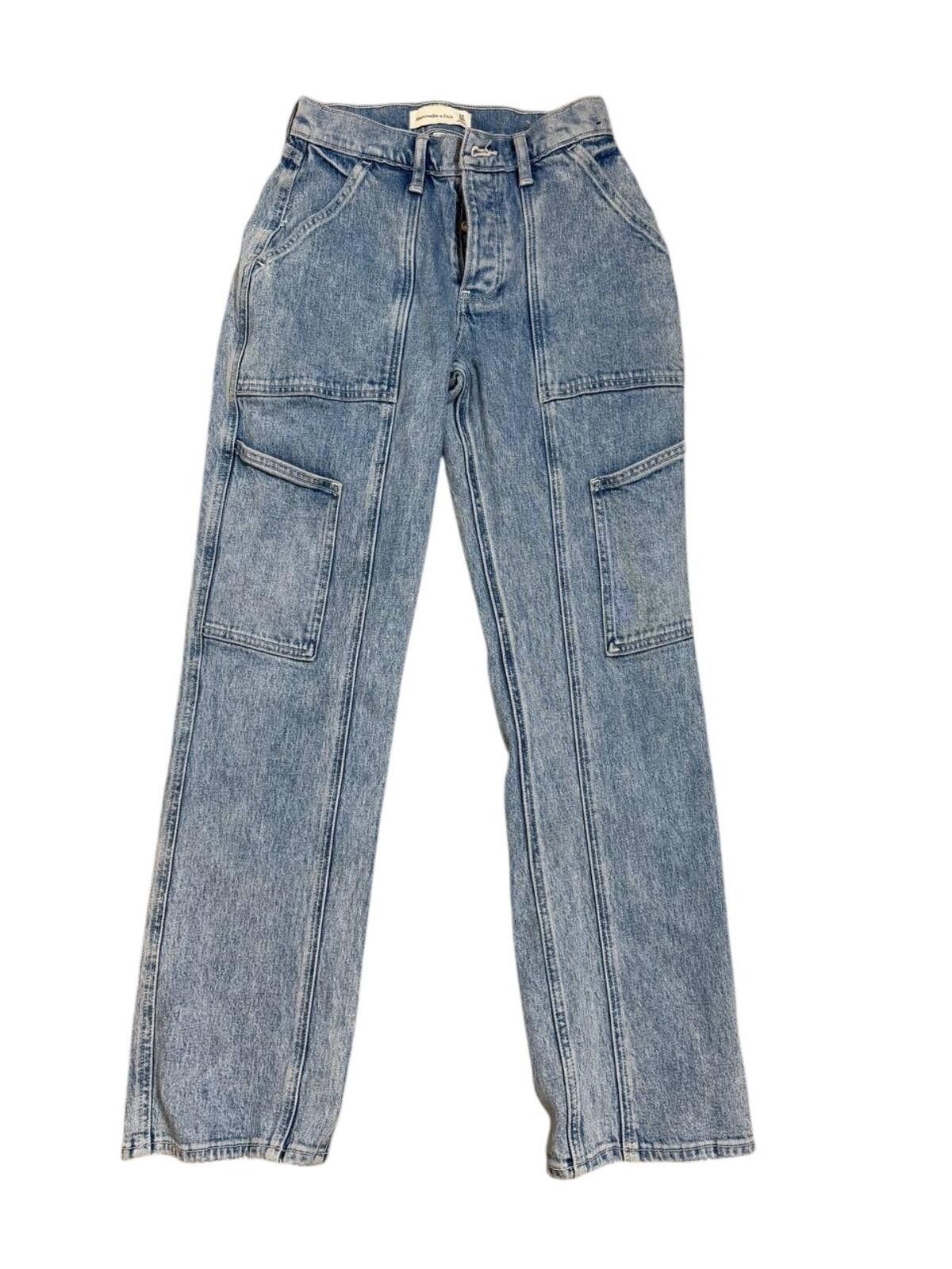 Abercrombie & Fitch Abercrombie & Fitch Curve Love High Rise Carpenter Jeans Size 24" / US 00 / IT 34 - 1 Thumbnail