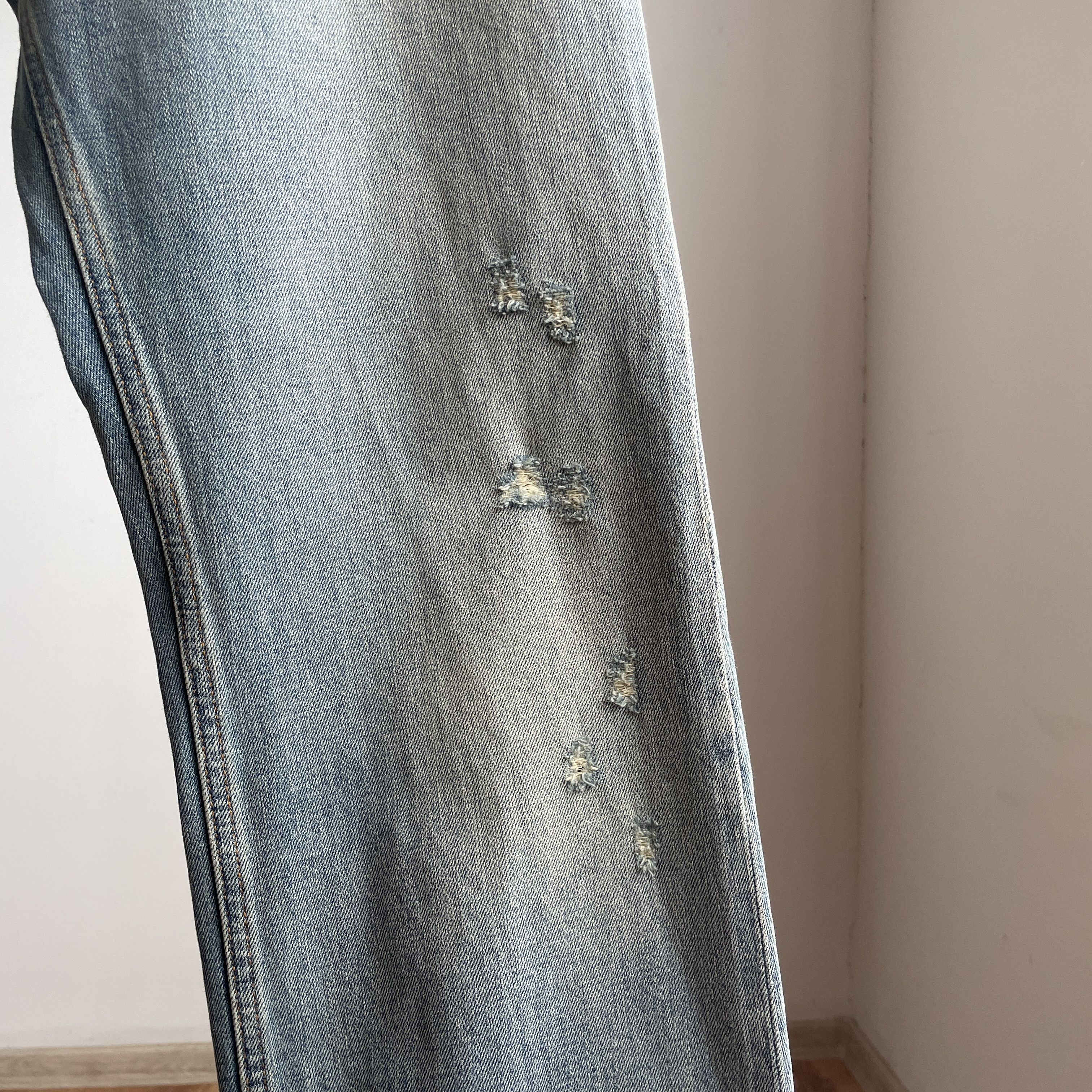 Fiorucci Fiorucci Bella Cropped Straight Distressed Selvedge Denim Size 30" / US 8 / IT 44 - 10 Thumbnail
