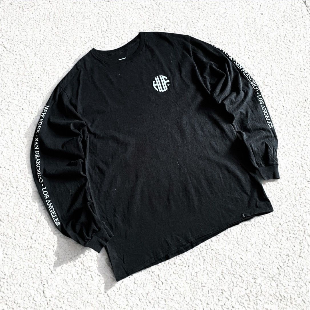 Huf × Supreme × The Hundreds Huf Black Longsleeve T-shirt Y2K Rap hip hop skateboarding Size US XL / EU 56 / 4 - 1 Thumbnail