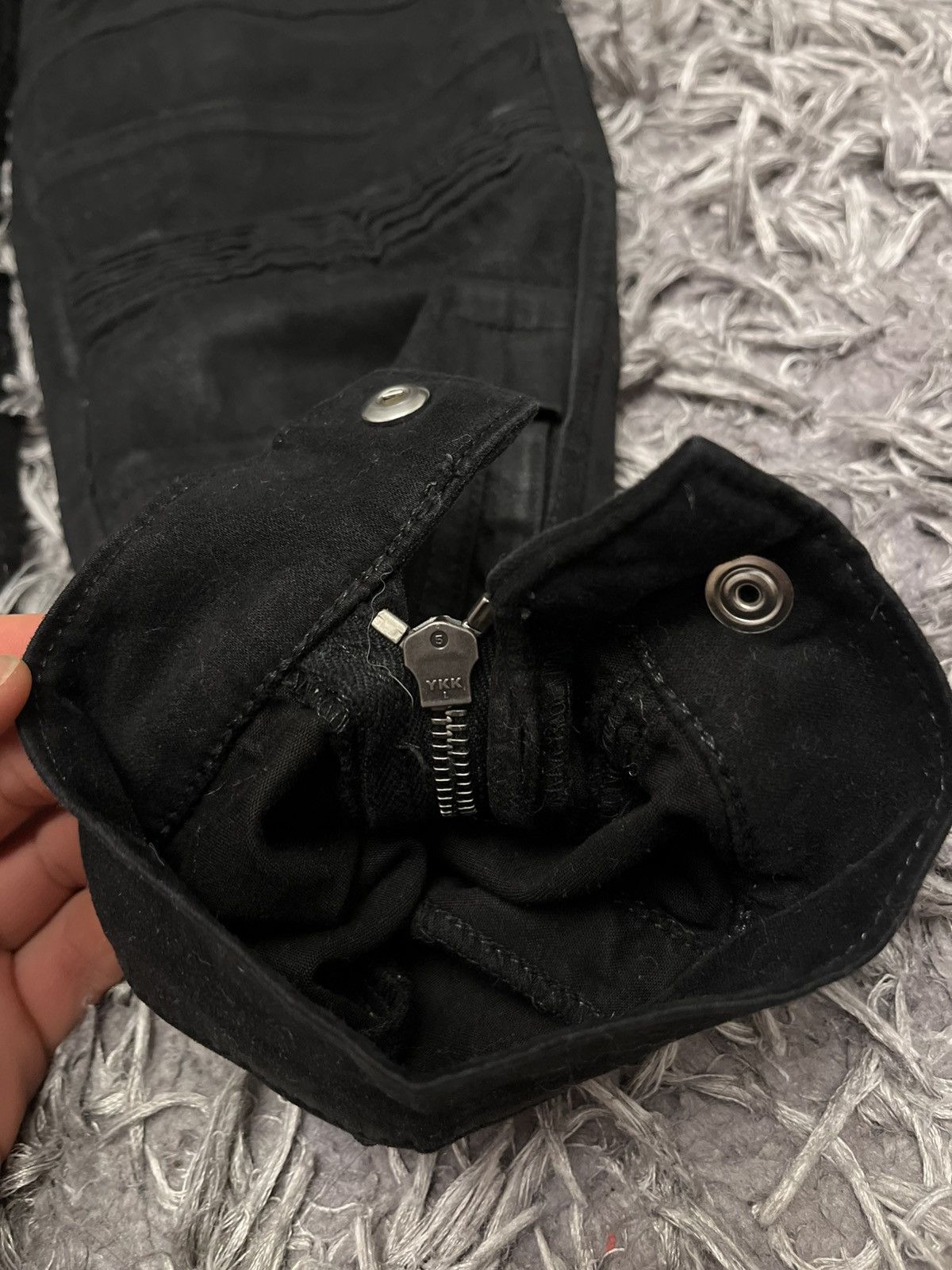 Archive avant garde waxed biker pants diesel black gold