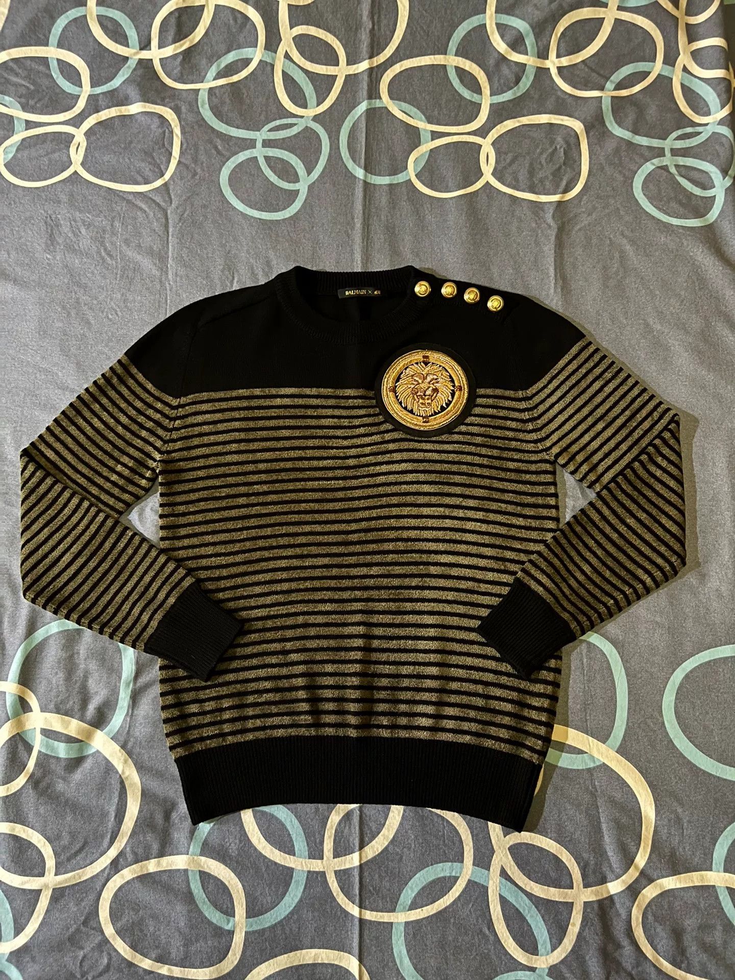 Balmain balmain x hm lion embroidered knit sweater Size L / US 10 / IT 46 - 1 Thumbnail