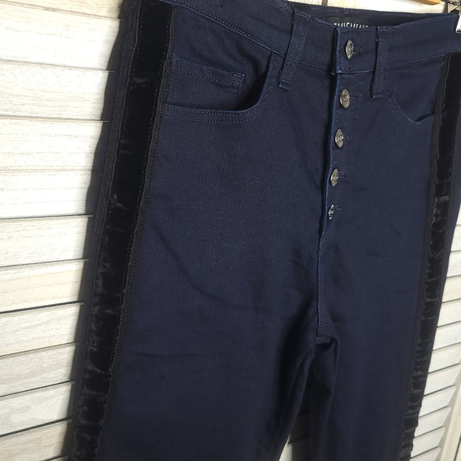 Veronica Beard Veronica Beard Carolyn Baby Boot Velvet Tux Stripe 29 Waist Size 29" - 5 Thumbnail