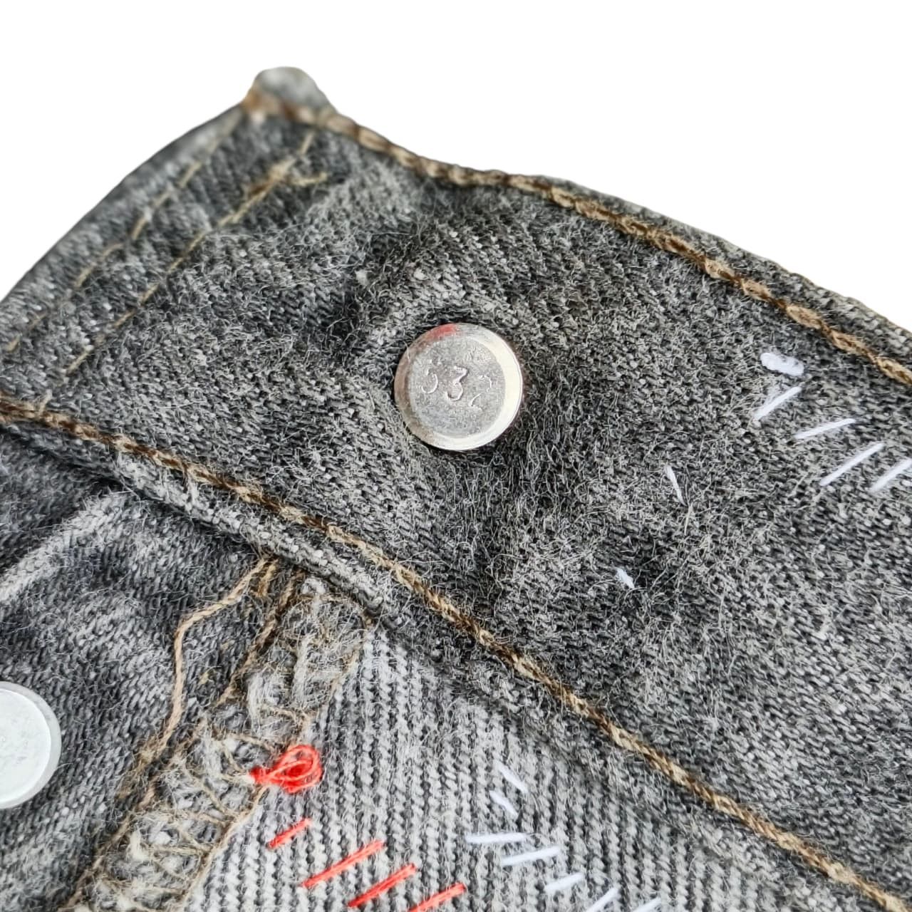 Levi's Levis 501 x Dog Milano Paris Designer Distressed Patch Size US 31 - 11 Thumbnail