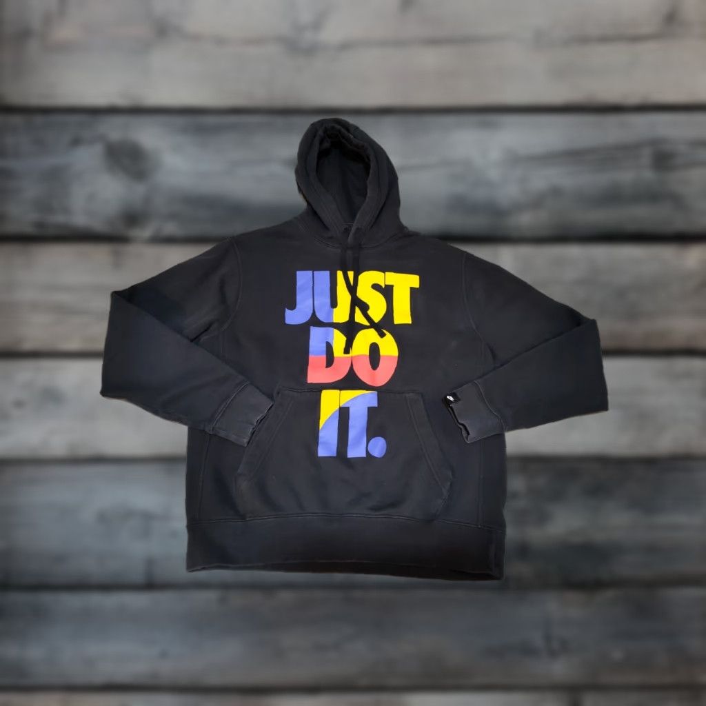 Nike Nike Hoodie Pullover Men M Black Just Do It CU4271-010 Swoosh Logo Sweatshirt SFleece Lined" Size US M / EU 48-50 / 2 - 1 Thumbnail
