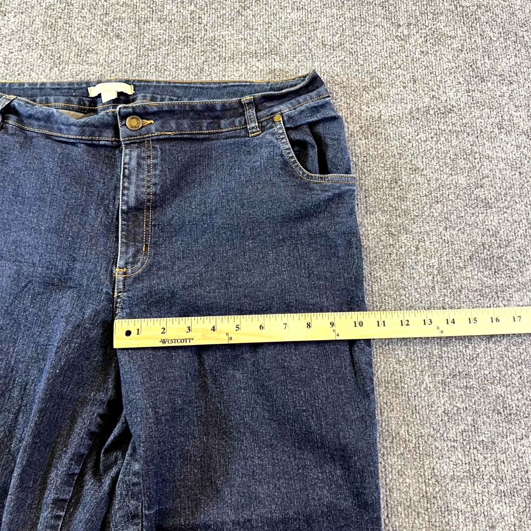 Vintage Woman Within Capri Jeans Women's 18W Blue Denim Cotton Straight Leg Streetwear Jeans Size 40" / US 18 - 5 Thumbnail