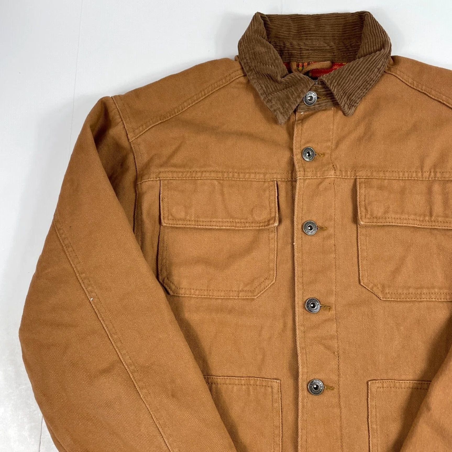CLOT Brooklyn Cloth Jacket Mens Medium Brown Twill Flannel Lined Field Workwear Military Jacket Wind-Resistant Pockets Fall Winter Spring Size US M / EU 48-50 / 2 - 2 Thumbnail