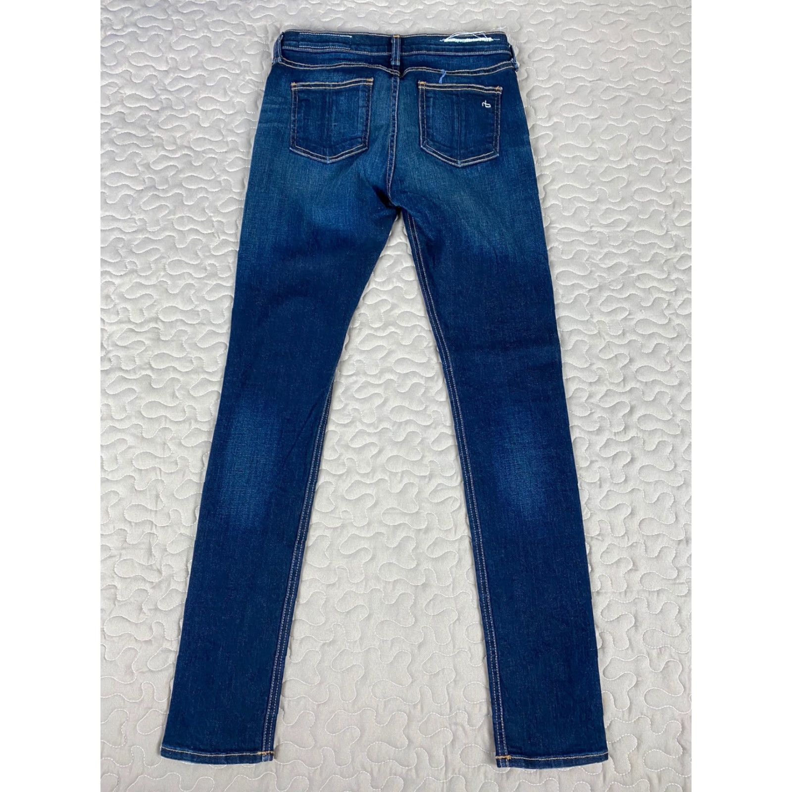 Denime VINTAGE Rag And Bone Skinny Womens Jeans Dark Wash Denim Sz 27 Blue Skinny 30in Inseam Womens Size 27" / US 4 / IT 40 - 5 Thumbnail