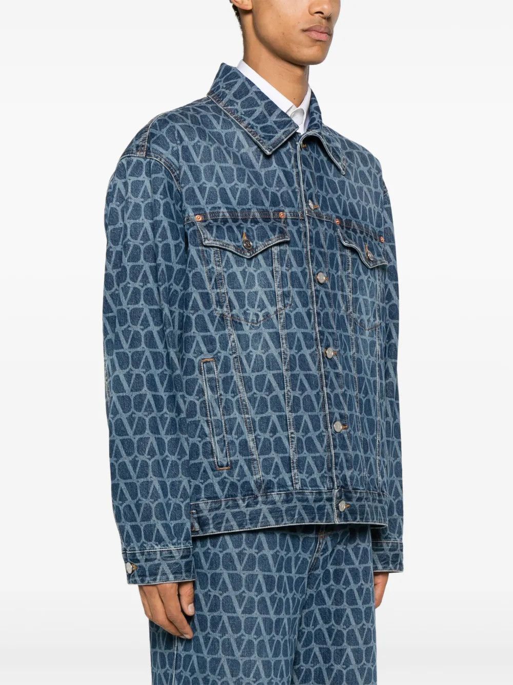 Valentino o1y0525 Denim Jacket in Blue Size US M / EU 48-50 / 2 - 3 Thumbnail