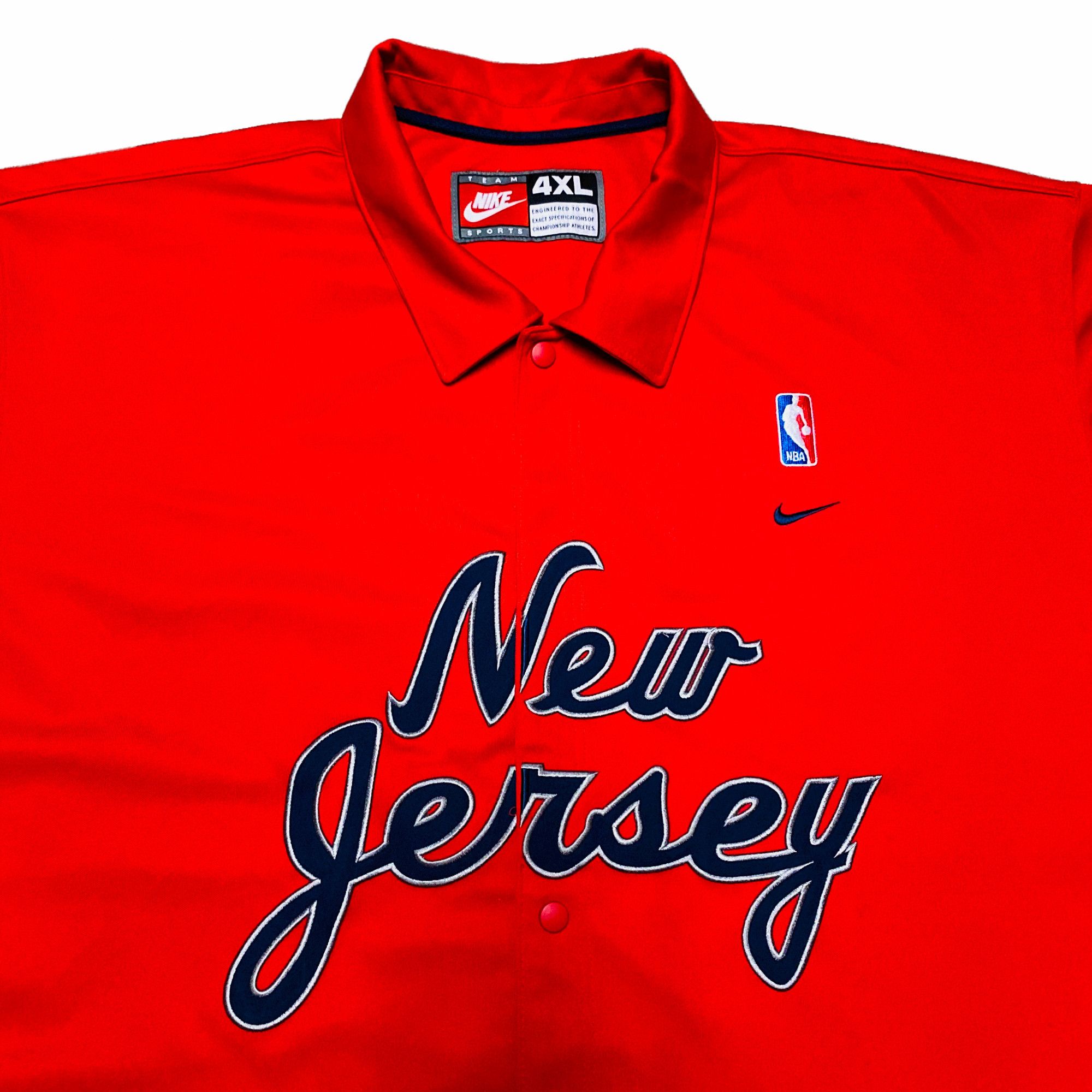 NBA × Nike × Vintage NJ Nets Vintage Warm Up Team Jacket - 4XL Big and Tall Size US XXL / EU 58 / 5 - 5 Thumbnail