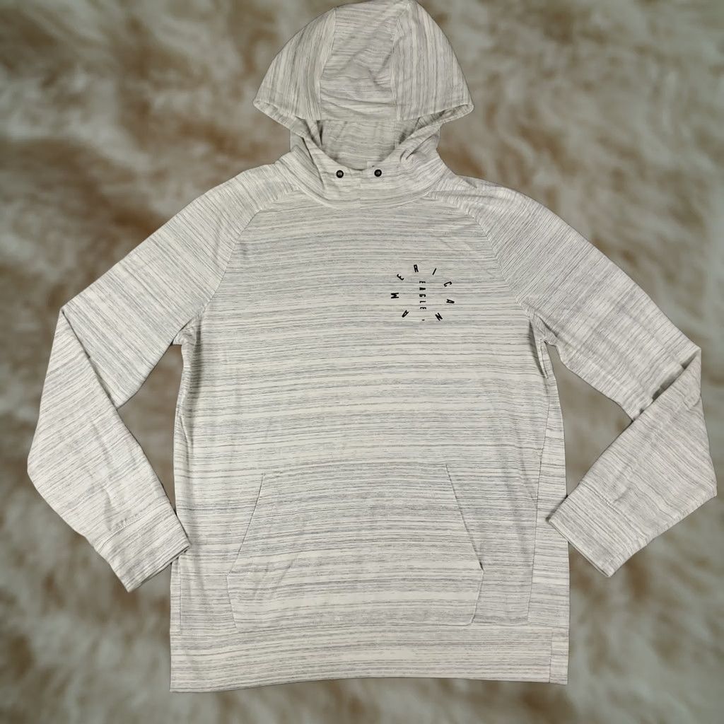 American Eagle Outfitters American Eagle Outfitters Hoodie Mens Size L Gray Pullover Sweatshirt Mock Neck Logo Size US L / EU 52-54 / 3 - 1 Thumbnail