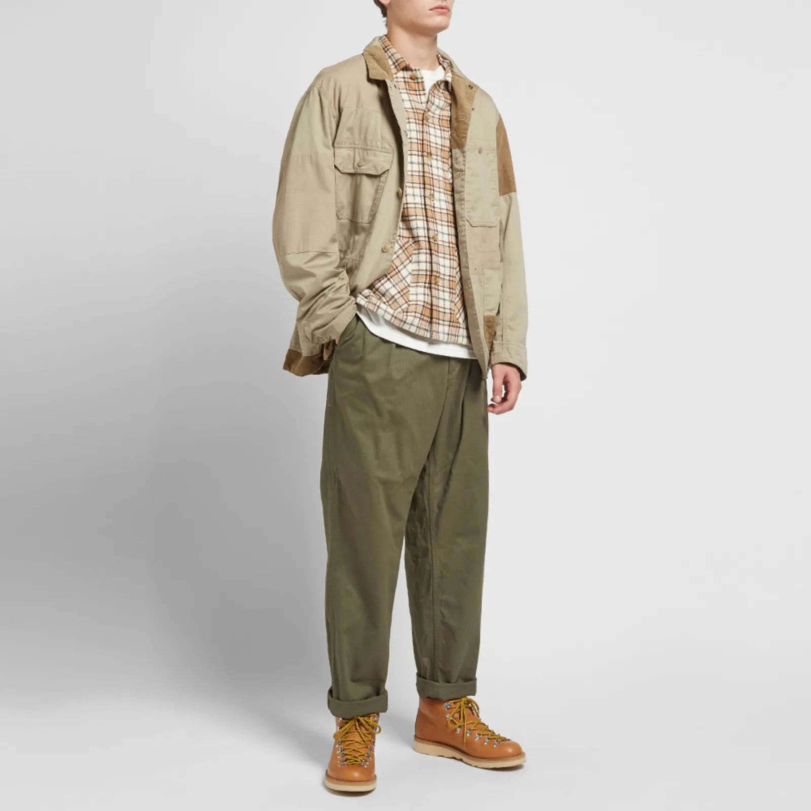 Engineered Garments [S] Herringbone Cotton Ground Pant in Olive (FW19) Size US 32 / EU 48 - 20 Thumbnail