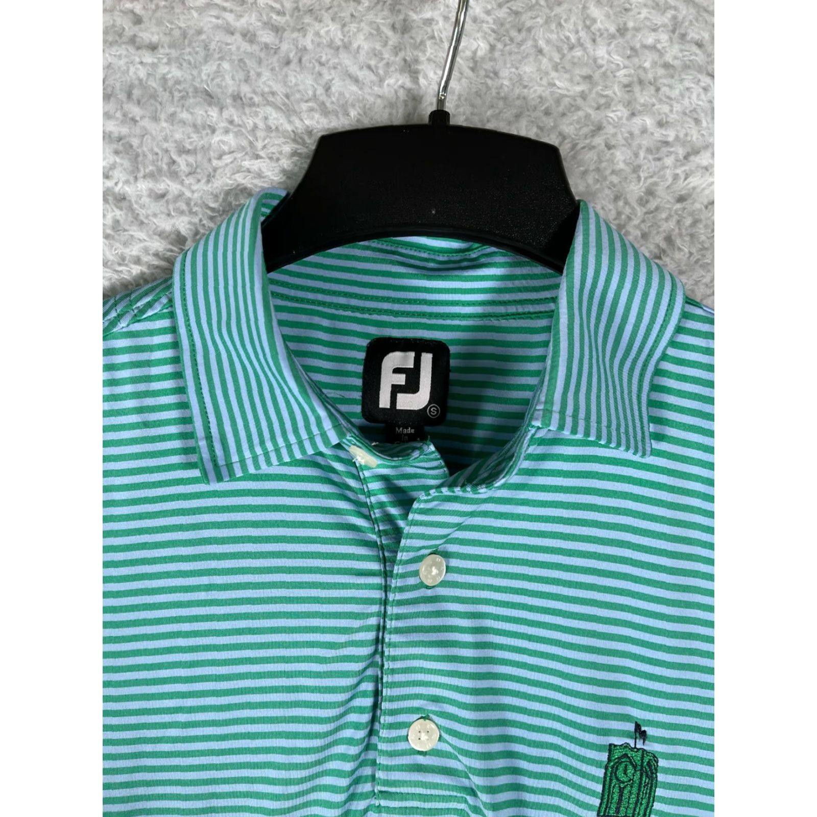Footjoy FootJoy Polo Shirt Men M Green Striped Lightweight Golf Polo Shirt - FootJoy Men’s Polo Regular M Green Size US M / EU 48-50 / 2 - 7 Thumbnail