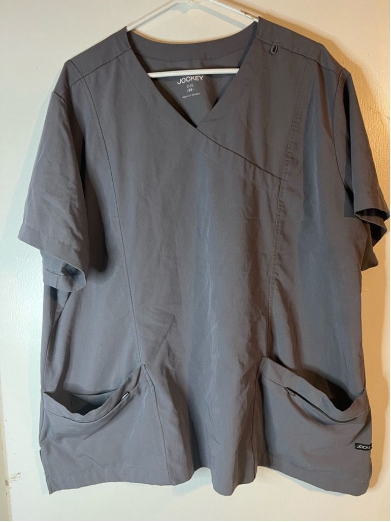 Jockey Women's Jockey Scrub Top Size 3X Gray Size 3XL / US 20-22 - 1 Thumbnail