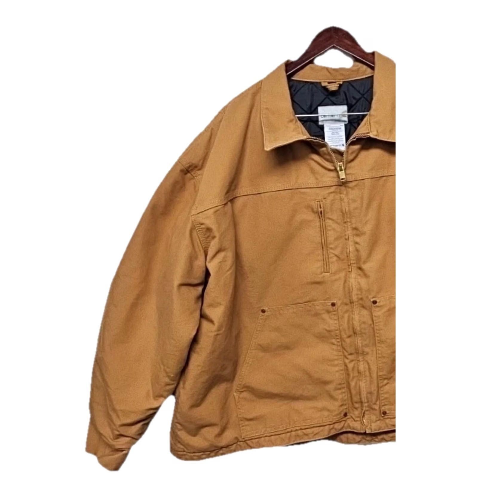 Carhartt Carhartt Duck Canvas Quilted Lined Work Jacket Brown 4XL Regular Mens Big & Tall Jacket Size US XXL / EU 58 / 5 - 3 Thumbnail