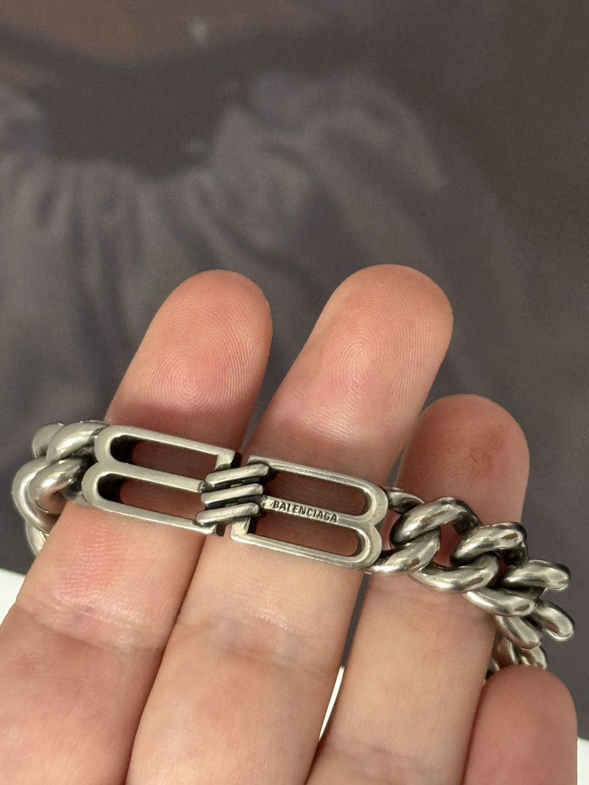 Balenciaga ✅ Balenciaga Silver Double B Bracelet BB Size ONE SIZE - 5 Thumbnail