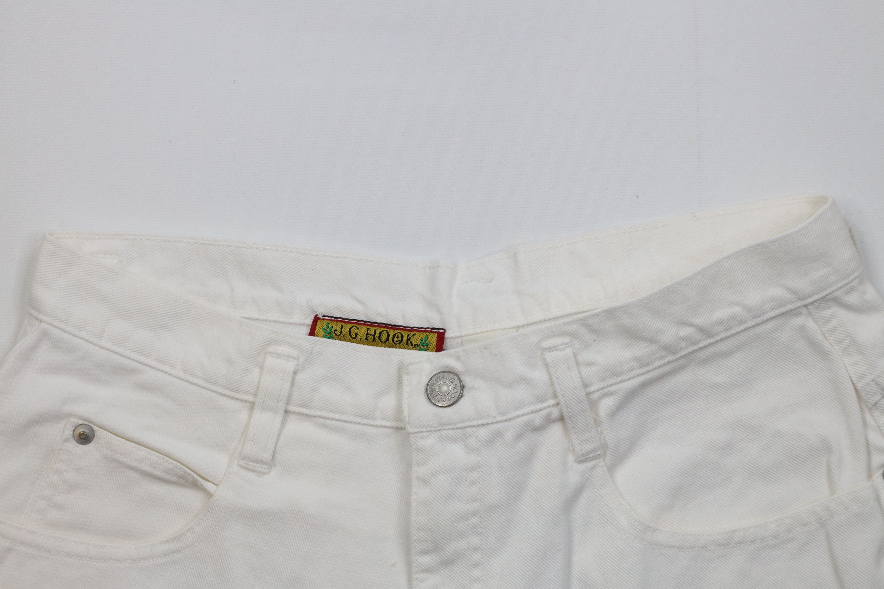 Vintage Vintage 90s Streetwear Denim Jean Shorts Jorts White Cotton Size 36" / US 14 / IT 50 - 2 Thumbnail